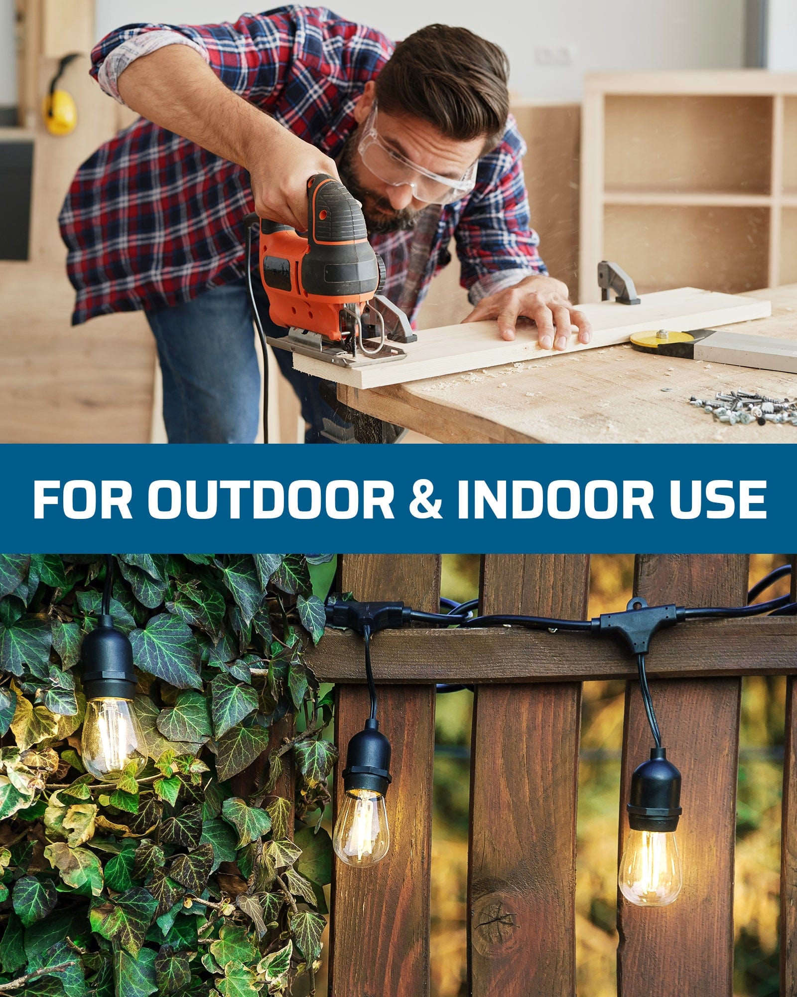 DEWENWILS 3Ft Automatic GFCI Extension Cord Outdoor, 12/3 SJTW Heavy Duty Extension Cord, Power Cord with LED Lighted 3 Prong Plug, 15A/125V/1875W, Black-HGFB03C