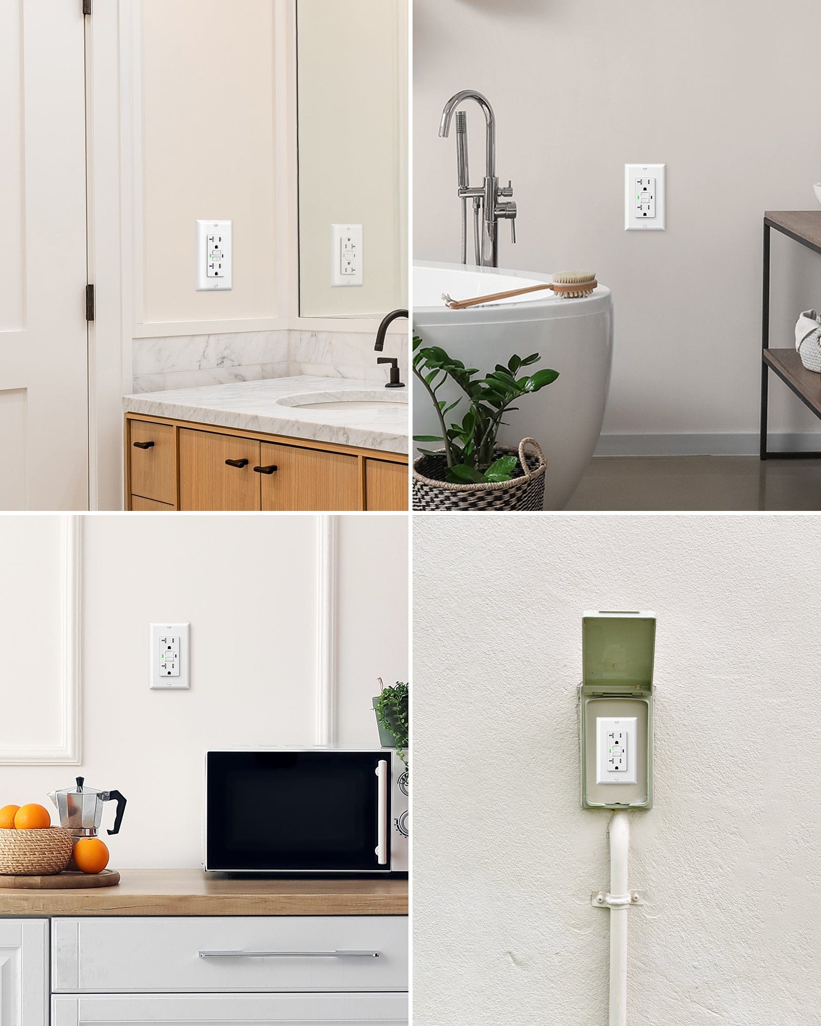 DEWENWILS GFCI Outlet 20Amp, 10-Pack Self-Test GFCI Electrical Outlet with LED Indicator, Tamper Resistant, Weather Resistant, Wallplate Included-HGFB20F