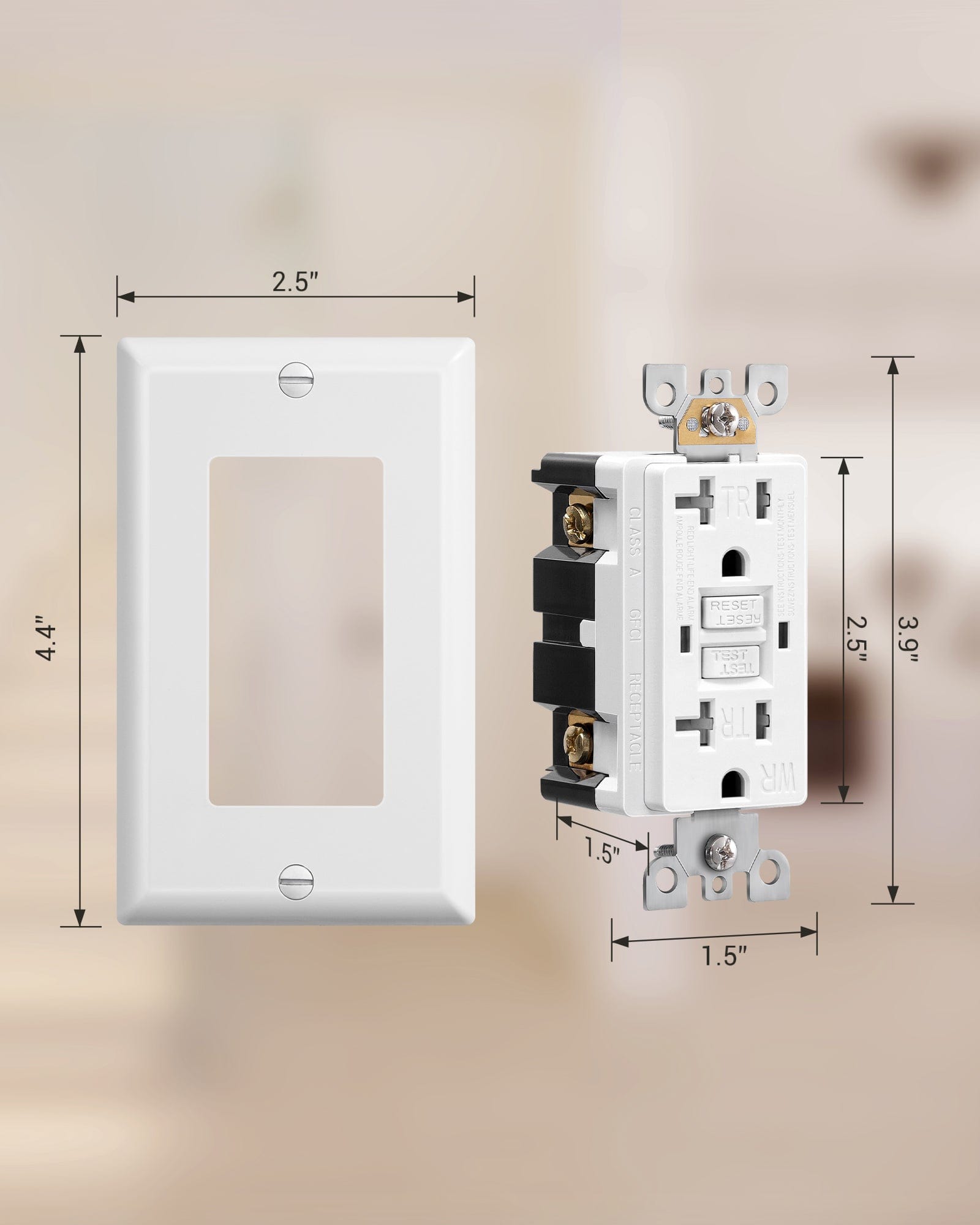 DEWENWILS GFCI Outlet 20Amp, 10-Pack Self-Test GFCI Electrical Outlet with LED Indicator, Tamper Resistant, Weather Resistant, Wallplate Included-HGFB20F