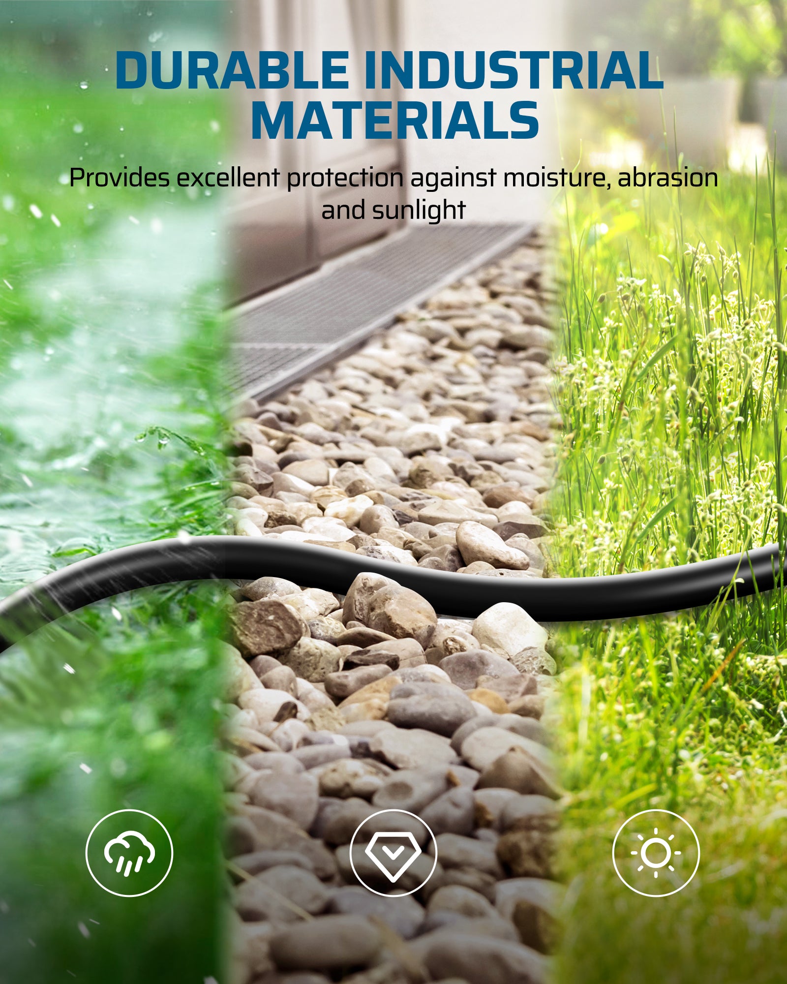 DEWENWILS Auto-Monitoring GFCI Replacement Plug Inline Assembly, Manual Reset 15 Amp Grounded 3 Wires 3-Prongs Safety Plug for Power Tools, Lawn Equipment, SJTW AWG14/3, 1 Pack, Black-HGFP01A