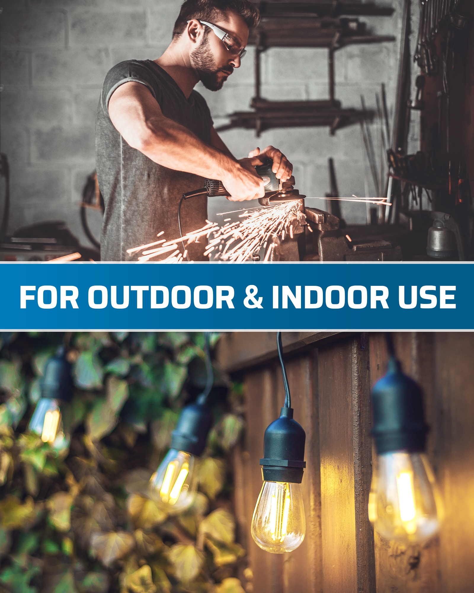 DEWENWILS 3ft Outdoor Automatic GFCI Extension Cord, 12/3 Gauge, Heavy Duty Power Cable with LED Lighted 3 Prong Plug-HGFY03A