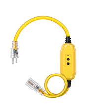 DEWENWILS 3Ft Automatic GFCI Extension Cord Outdoor, 12/3 SJTW Heavy Duty Extension Cord, Power Cord with LED Lighted 3 Prong Plug, 15A/125V/1875W, Yellow-HGFY03C
