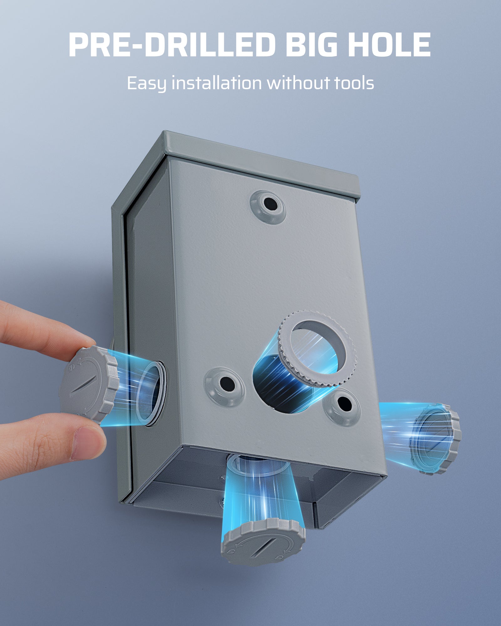 DEWENWILS 30 Amp Generator Inlet Box, Pre-drilled NEMA L14-30 Power Inlet Box, 4-Prong Generator Cord, 125/250V, 7500/12500W, 3R Weatherproof for Outdoor Use-HGPB30A