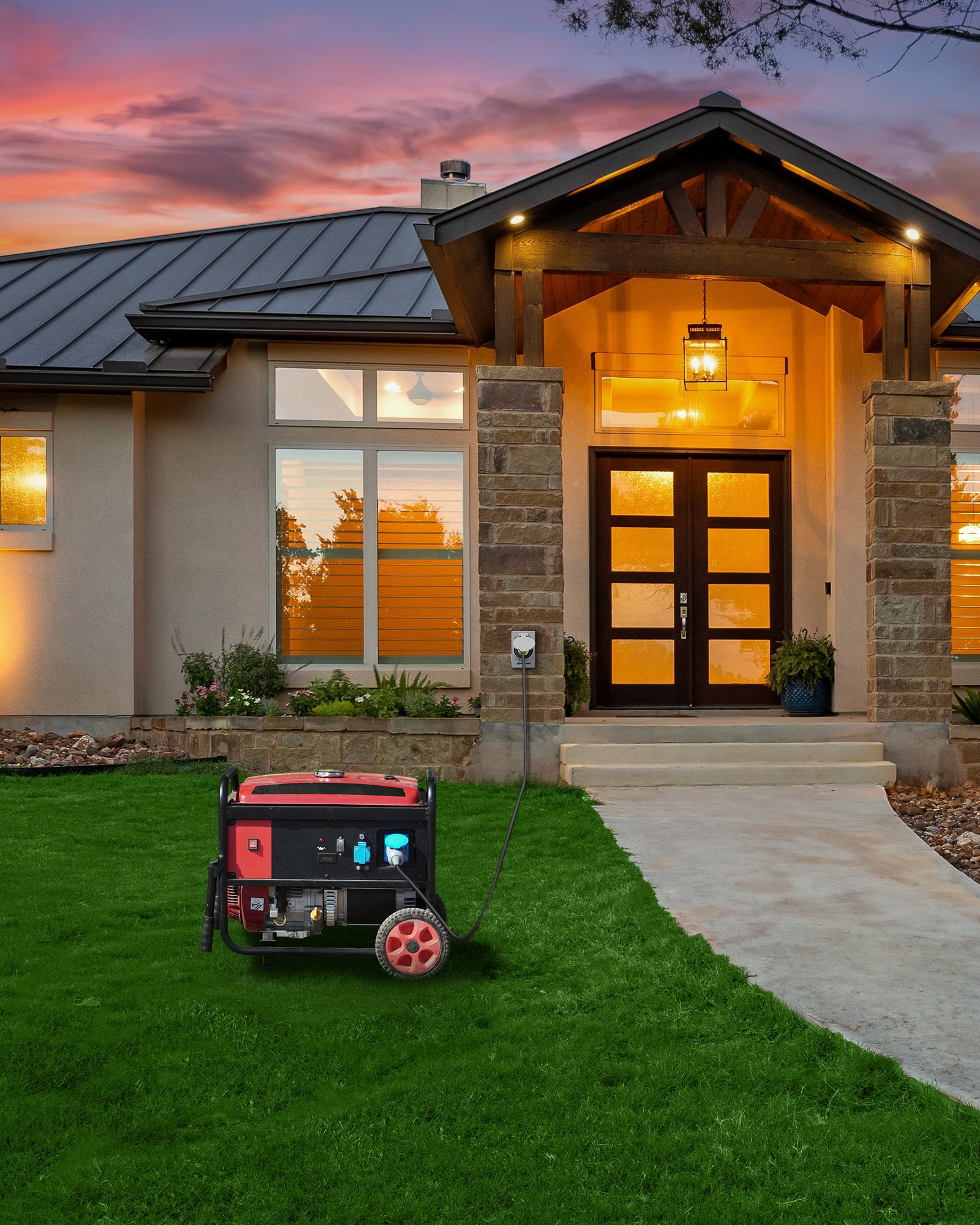 DEWENWILS 30 Amp Generator Inlet Box, Pre-drilled NEMA L14-30 Power Inlet Box, 4-Prong Generator Cord, 125/250V, 7500/12500W, 3R Weatherproof for Outdoor Use-HGPB30A