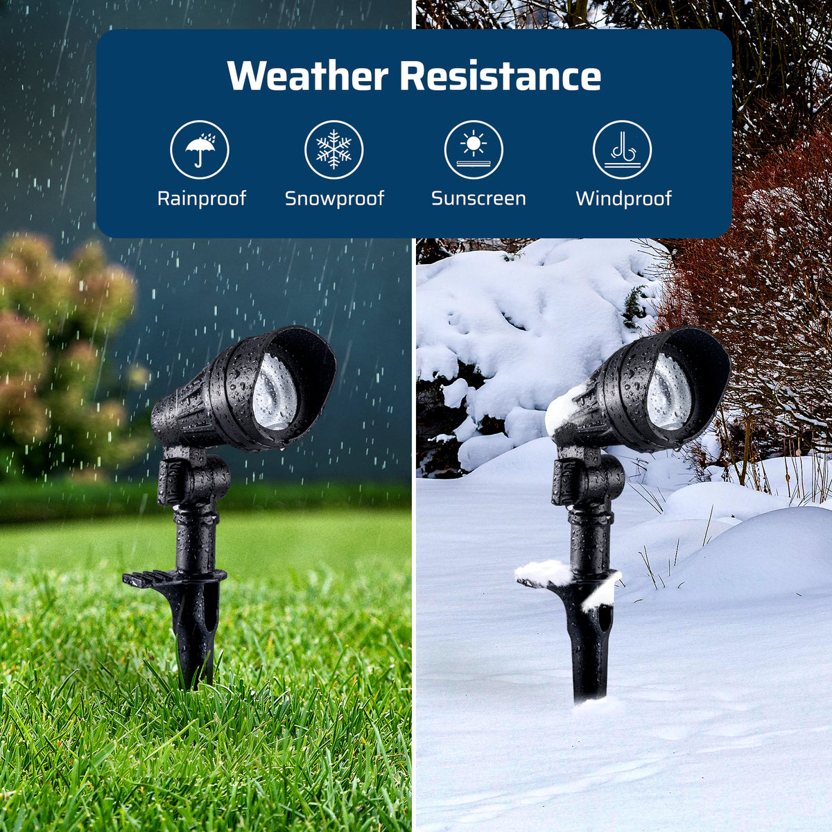 Low Voltage Landscape Light features weather-resistant construction that withstands snow, rain, wind, and sun for dependable year-round outdoor lighting