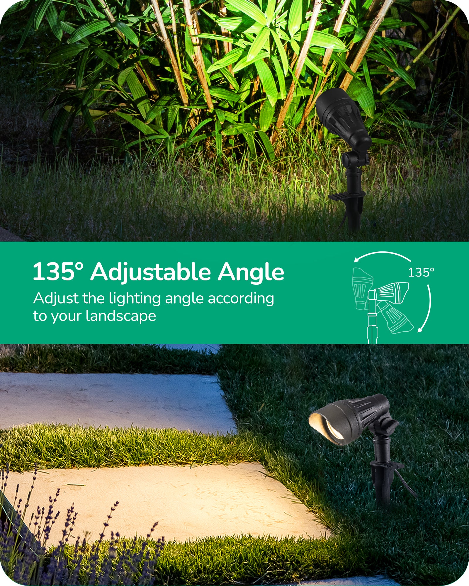 4 Pack Low Voltage LED Landscape Lights with 35° Beam Angle, 3.2W 240LM 3000K Outdoor Landscape Lighting, CRI 80, Waterproof SpotLights for Trees, House, Yard, Garden-HGSL08A