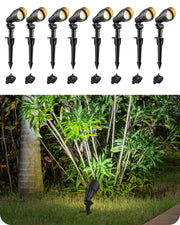 8 Pack Low Voltage Landscape Lights, 3.2W 12V ACDC 240LM Low Voltage Spotlight, CRI 80 & Beam Angle 35°, 3000K, Aluminum Housing Outdoor Landscape Lighting for Trees, Yard, Garden, Houese-HGSL08B