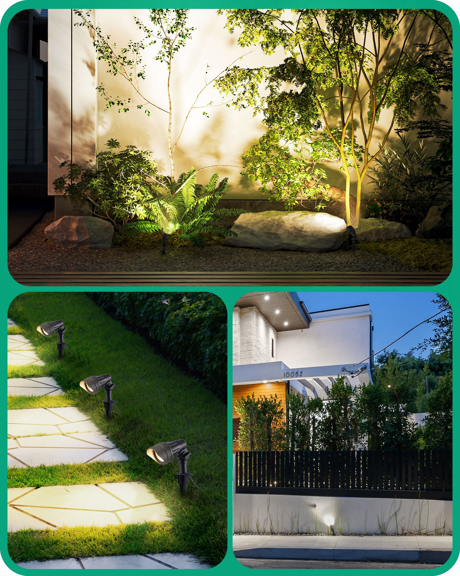 8 Pack Low Voltage Landscape Lights, 3.2W 12V ACDC 240LM Low Voltage Spotlight, CRI 80 & Beam Angle 35°, 3000K, Aluminum Housing Outdoor Landscape Lighting for Trees, Yard, Garden, Houese-HGSL08B