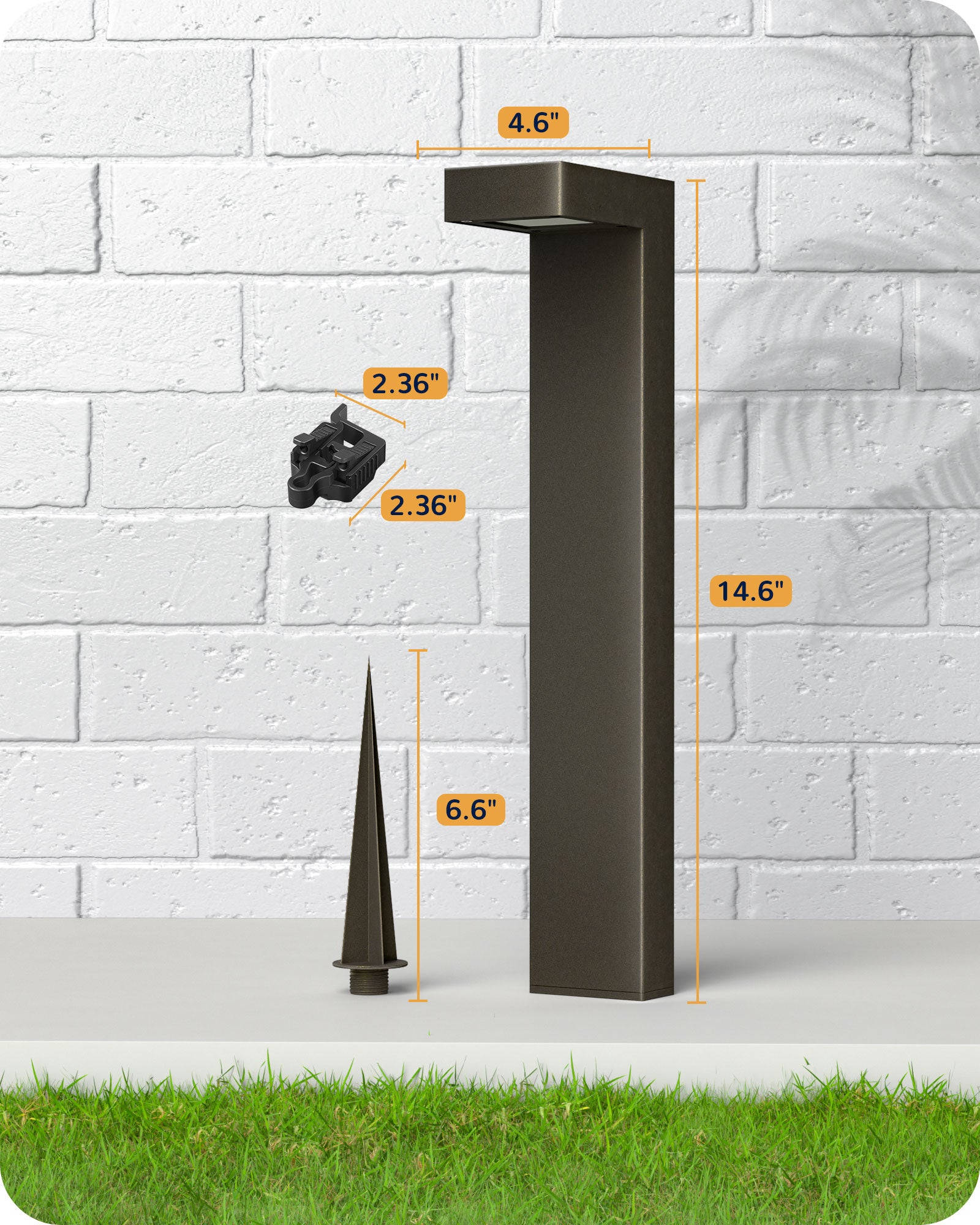 4 Pack Low Voltage Landscape Lighting, 3000K 3.2W 50,000Hrs Waterproof Outdoor Landscape Path Lights, 12V LED Pathway Lights Wired, CRI80 Modern Aluminum L Shaped for Sidewalk Driveway-HGSL09A