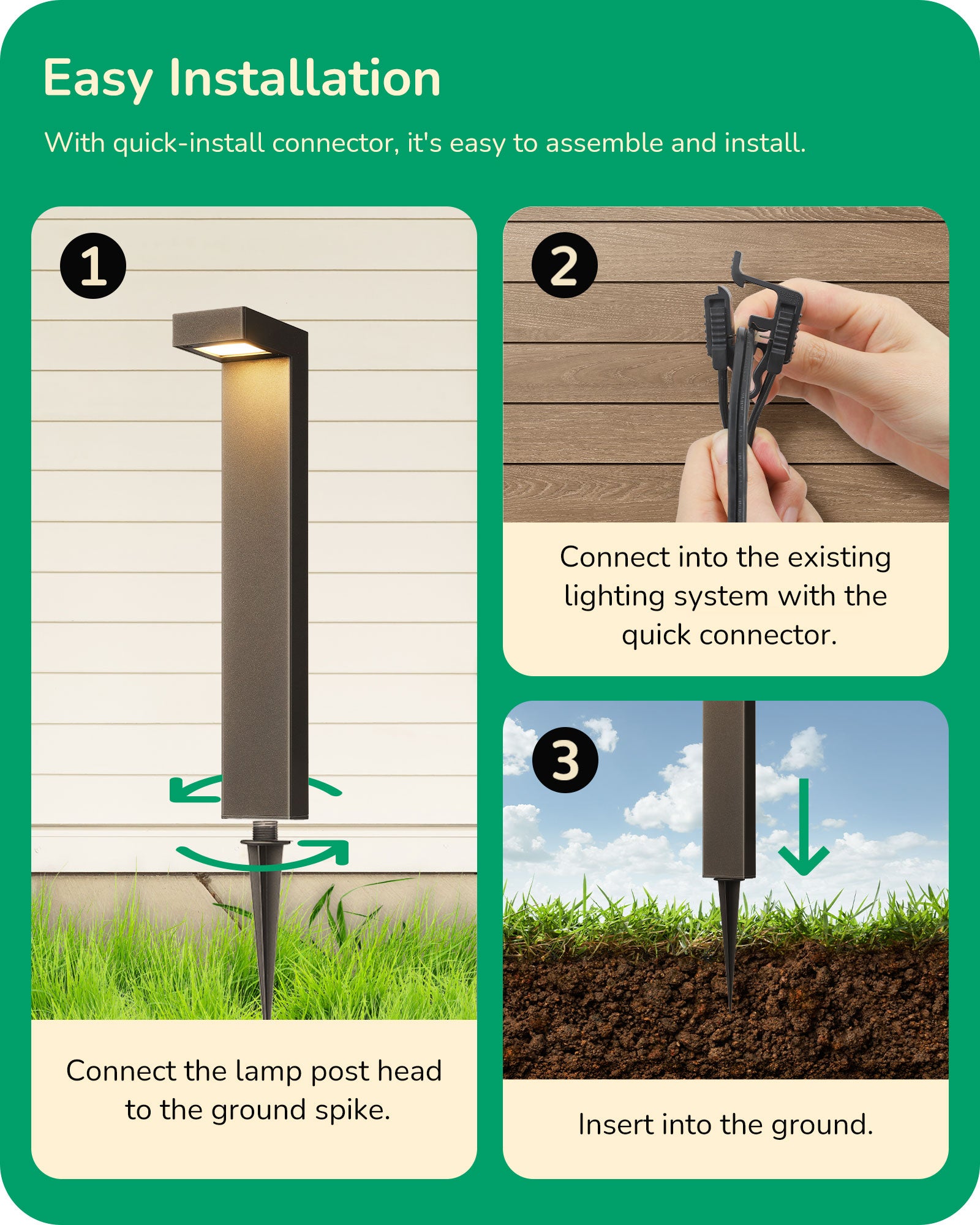 6Pack Low Voltage Landscape Lighting, 3.2W 3000K 50,000Hrs Electric LED Pathway Lights Wired, 12V Waterproof Outdoor Landscape Path Lights, Modern Aluminum Housing for Driveway Garden-HGSL09B