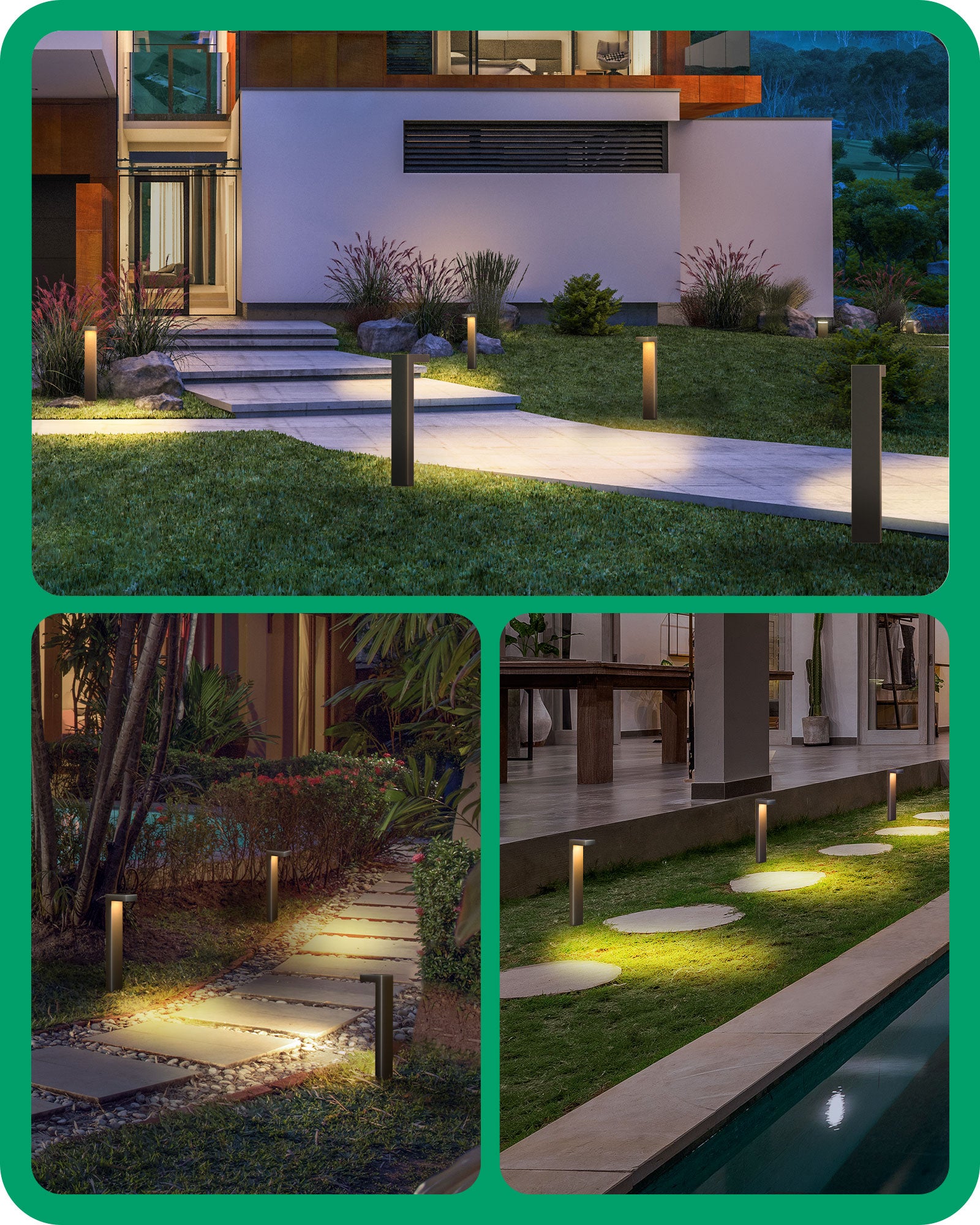 6Pack Low Voltage Landscape Lighting, 3.2W 3000K 50,000Hrs Electric LED Pathway Lights Wired, 12V Waterproof Outdoor Landscape Path Lights, Modern Aluminum Housing for Driveway Garden-HGSL09B