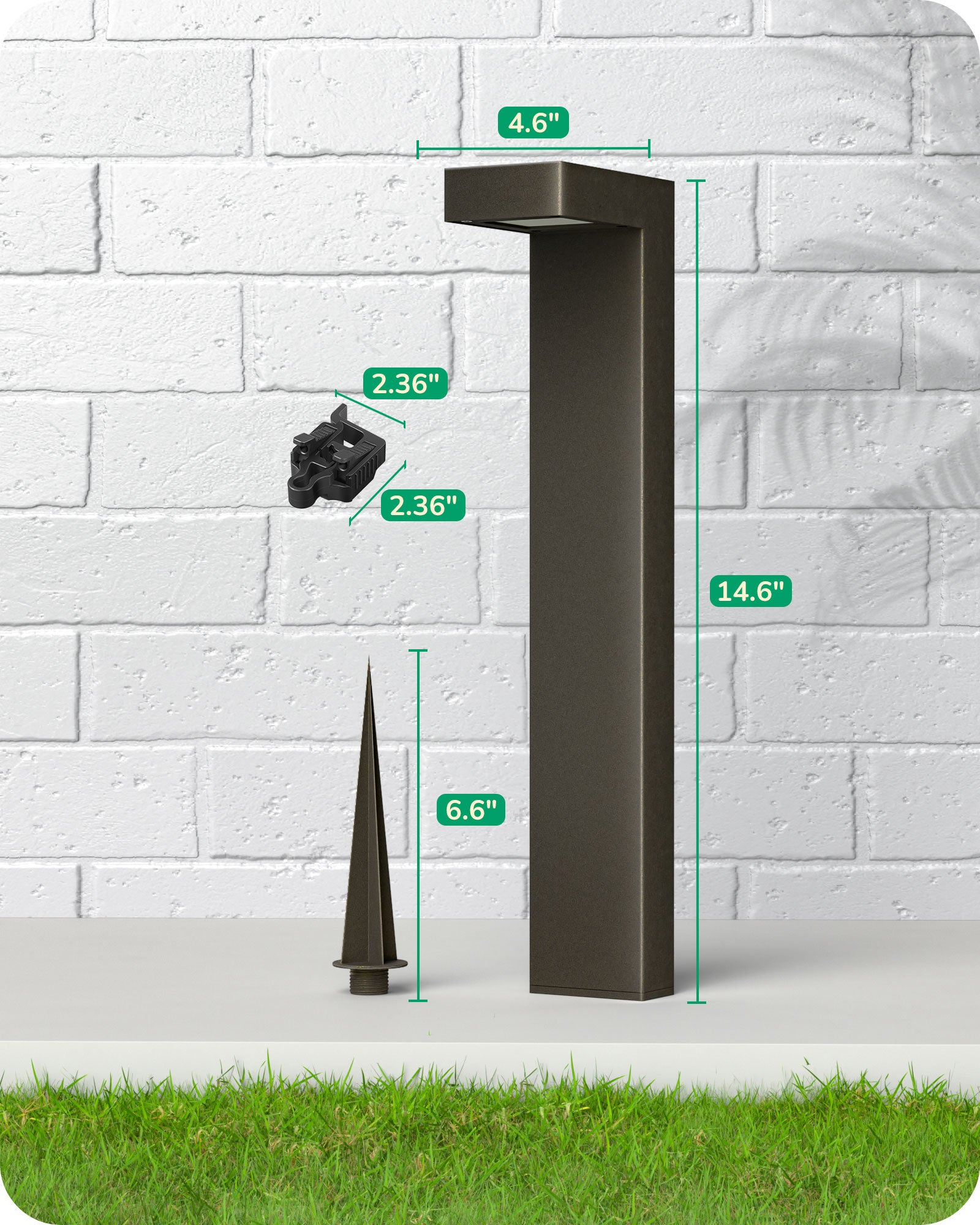 6Pack Low Voltage Landscape Lighting, 3.2W 3000K 50,000Hrs Electric LED Pathway Lights Wired, 12V Waterproof Outdoor Landscape Path Lights, Modern Aluminum Housing for Driveway Garden-HGSL09B