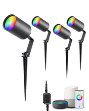 Smart Landscape Spotlights, 300LM RGBW Color Changing Landscpae Lighting, APP Control Alexa & Google Home, IP67 Waterproof Outdoor Spot Lights for Yard Garden, 50FT-HGSL32A