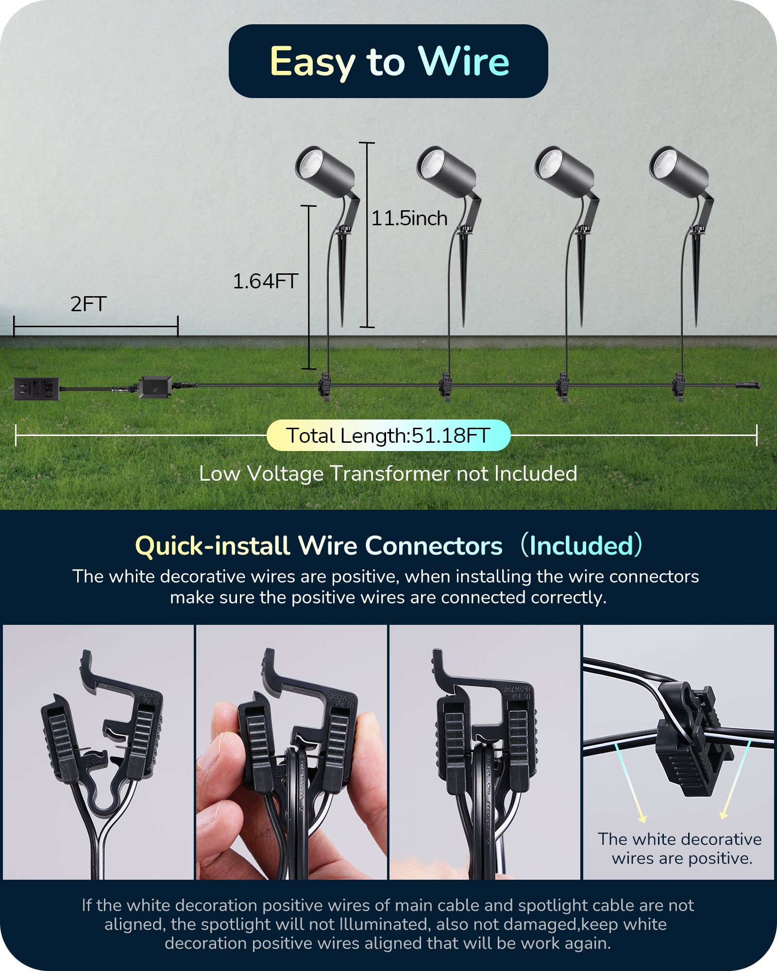 Smart Landscape Spotlights, 300LM RGBW Color Changing Landscpae Lighting, APP Control Alexa & Google Home, IP67 Waterproof Outdoor Spot Lights for Yard Garden, 50FT-HGSL32A