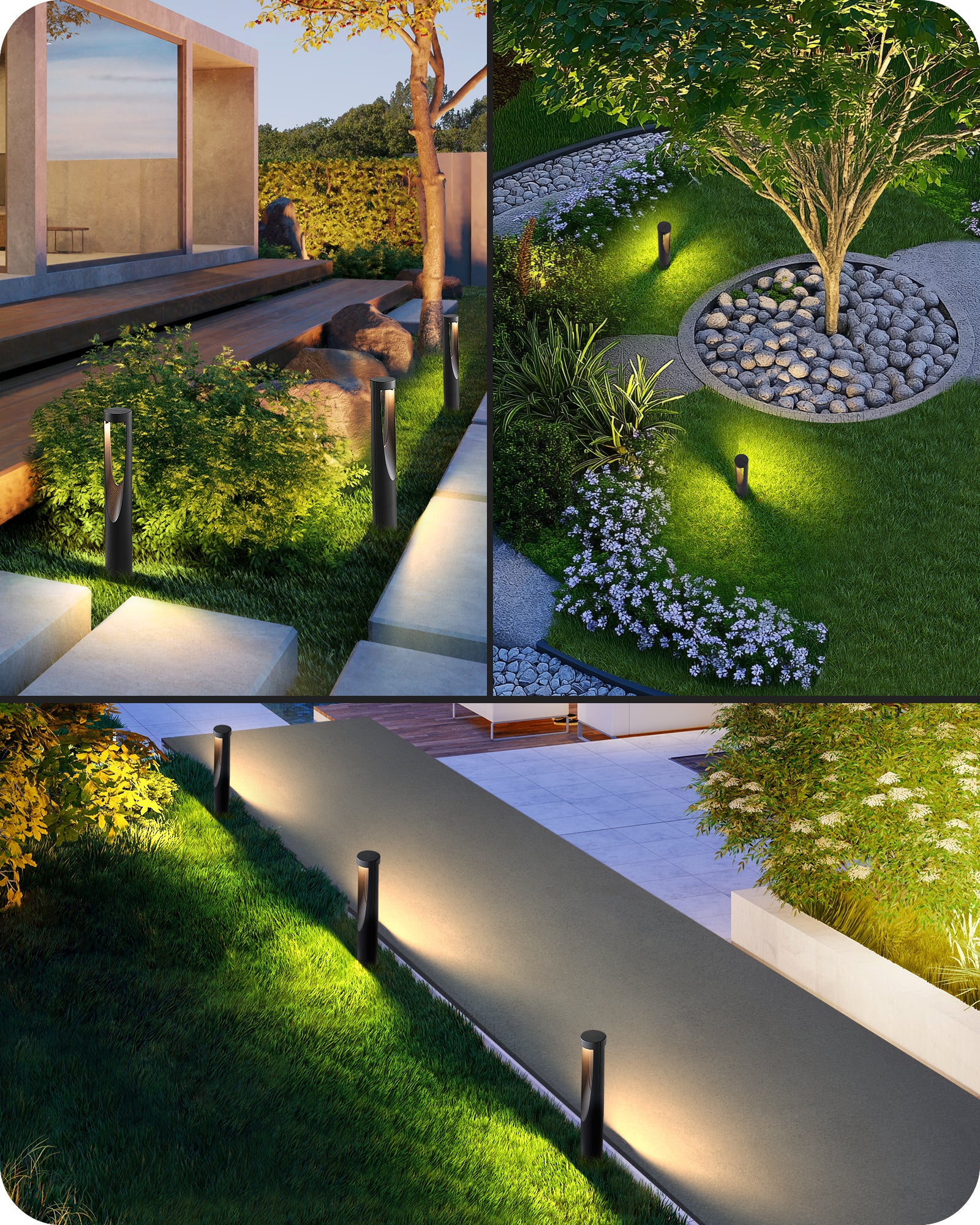 8 Pack Low Voltage Landscape Lighting, 12V 2W 150LM 3000K Outdoor Landscape Light with Connectors, Waterproof Electric LED Pathway Walkway Driveway Lights Wired for Yard Garden, CRI80-HGSL36B