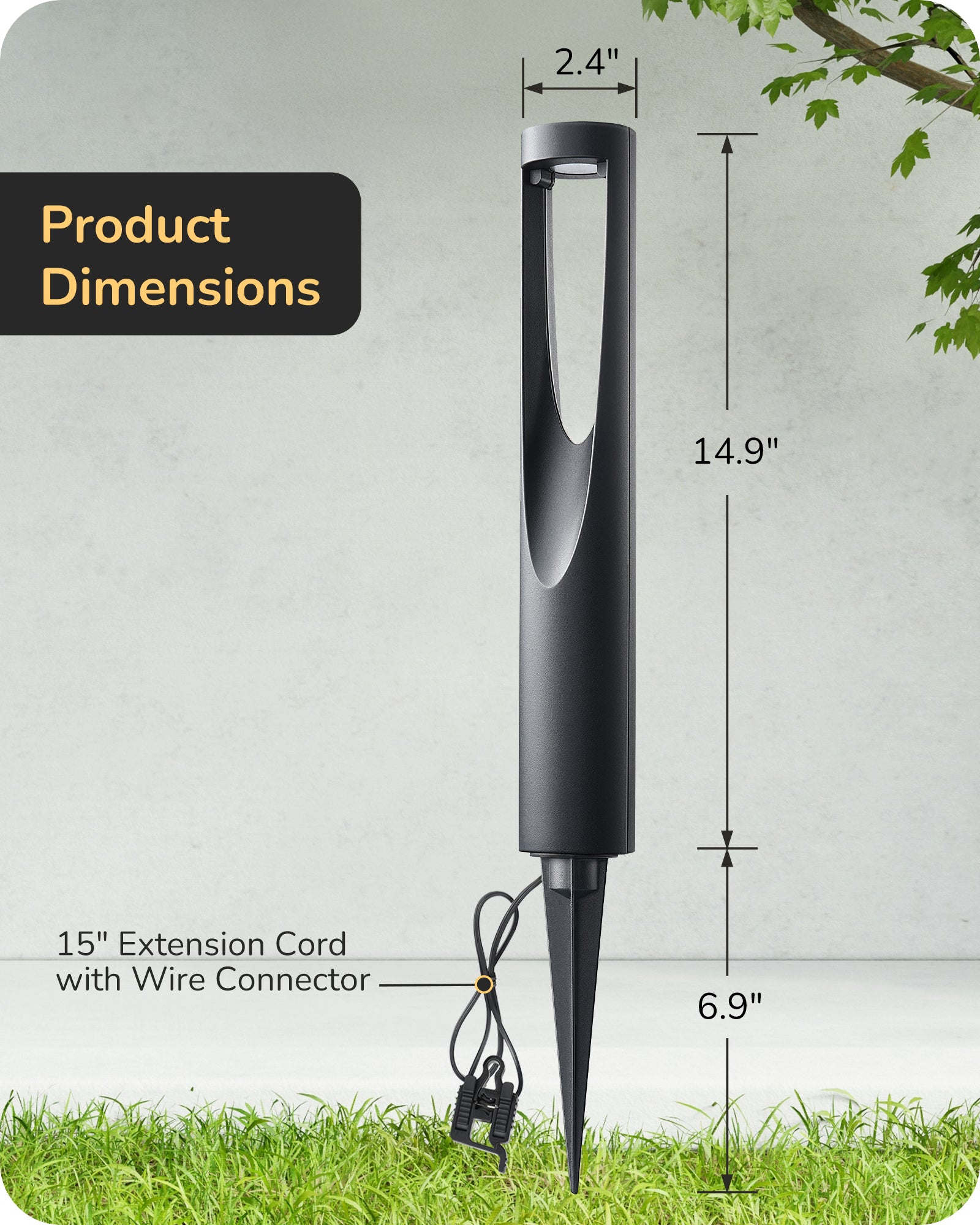 8 Pack Low Voltage Landscape Lighting, 12V 2W 150LM 3000K Outdoor Landscape Light with Connectors, Waterproof Electric LED Pathway Walkway Driveway Lights Wired for Yard Garden, CRI80-HGSL36B