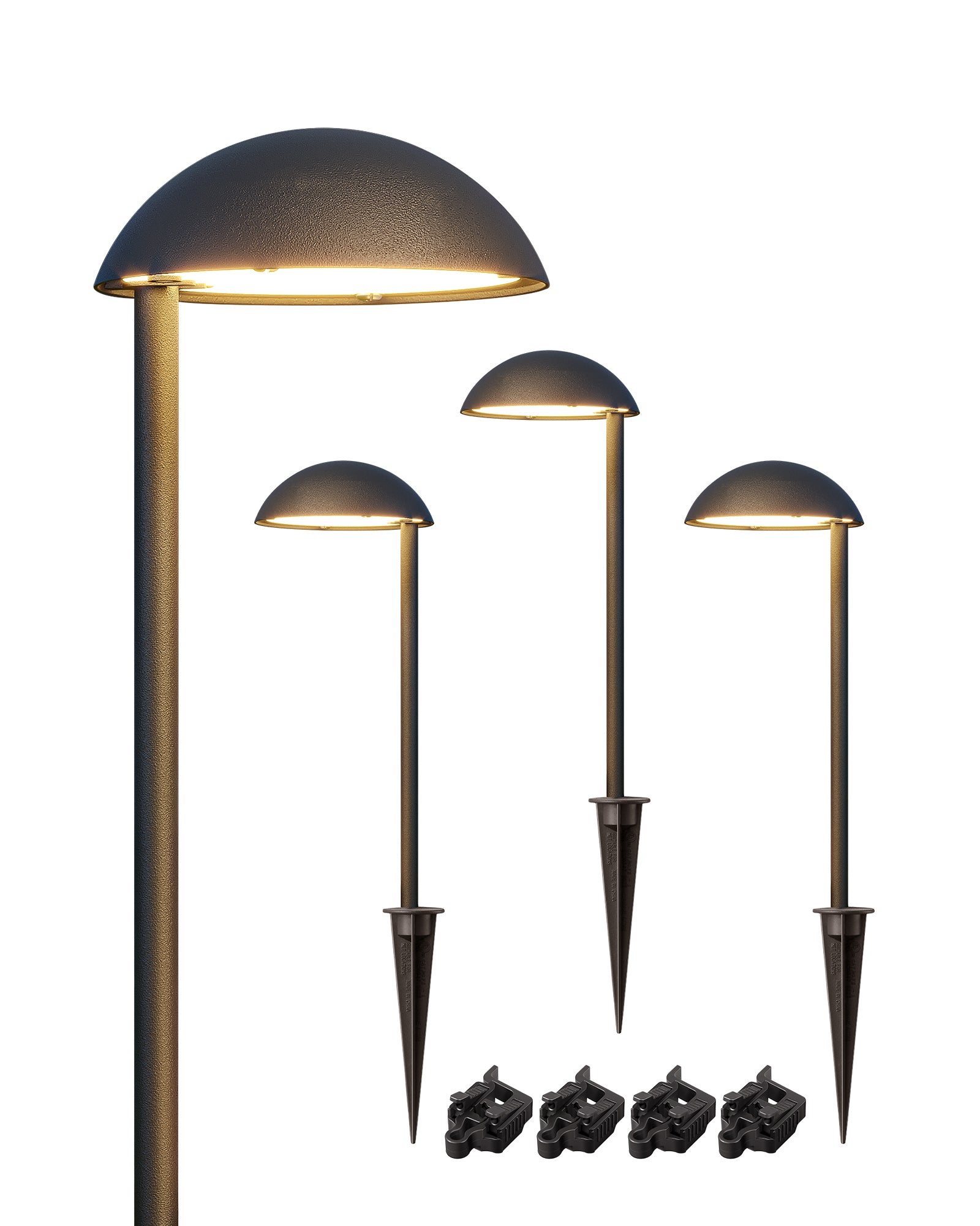 4 Pack Low Voltage Landscape Lighting, 2.5W 200LM 3000K 50000Hrs Electric Outdoor Lighting & Accessories, 12V Waterproof LED Pathway Lights Wired for Path Yard Garden-HGSL37A