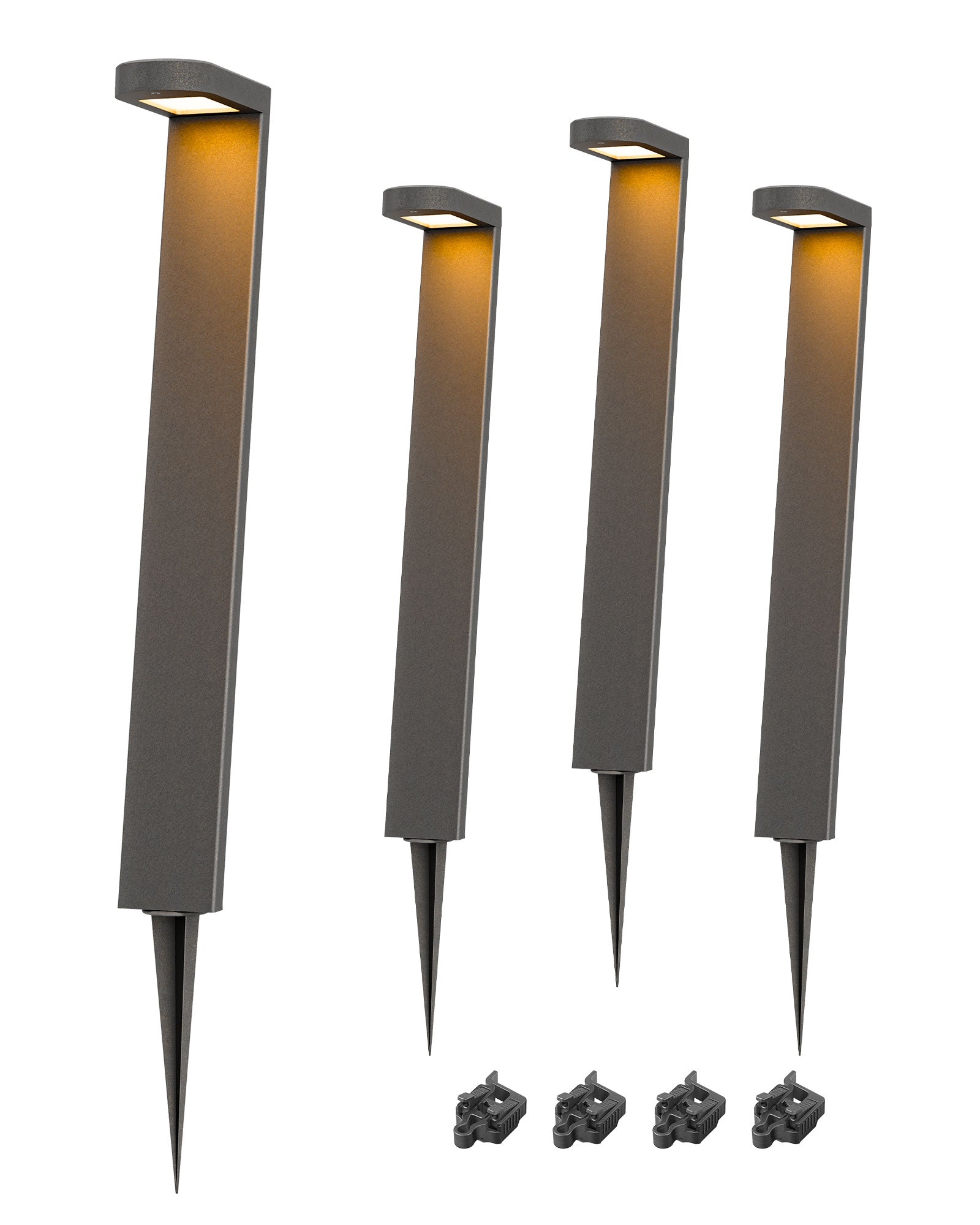 Low Voltage Landscape Lighting, 2700K 100LM 5.5W 50000Hrs 12V Waterproof Outdoor Lighting & Accessories, Modern Aluminum Electric LED Pathway Lights Wired for Sidewalk Path Yard Garden-HGSL38A