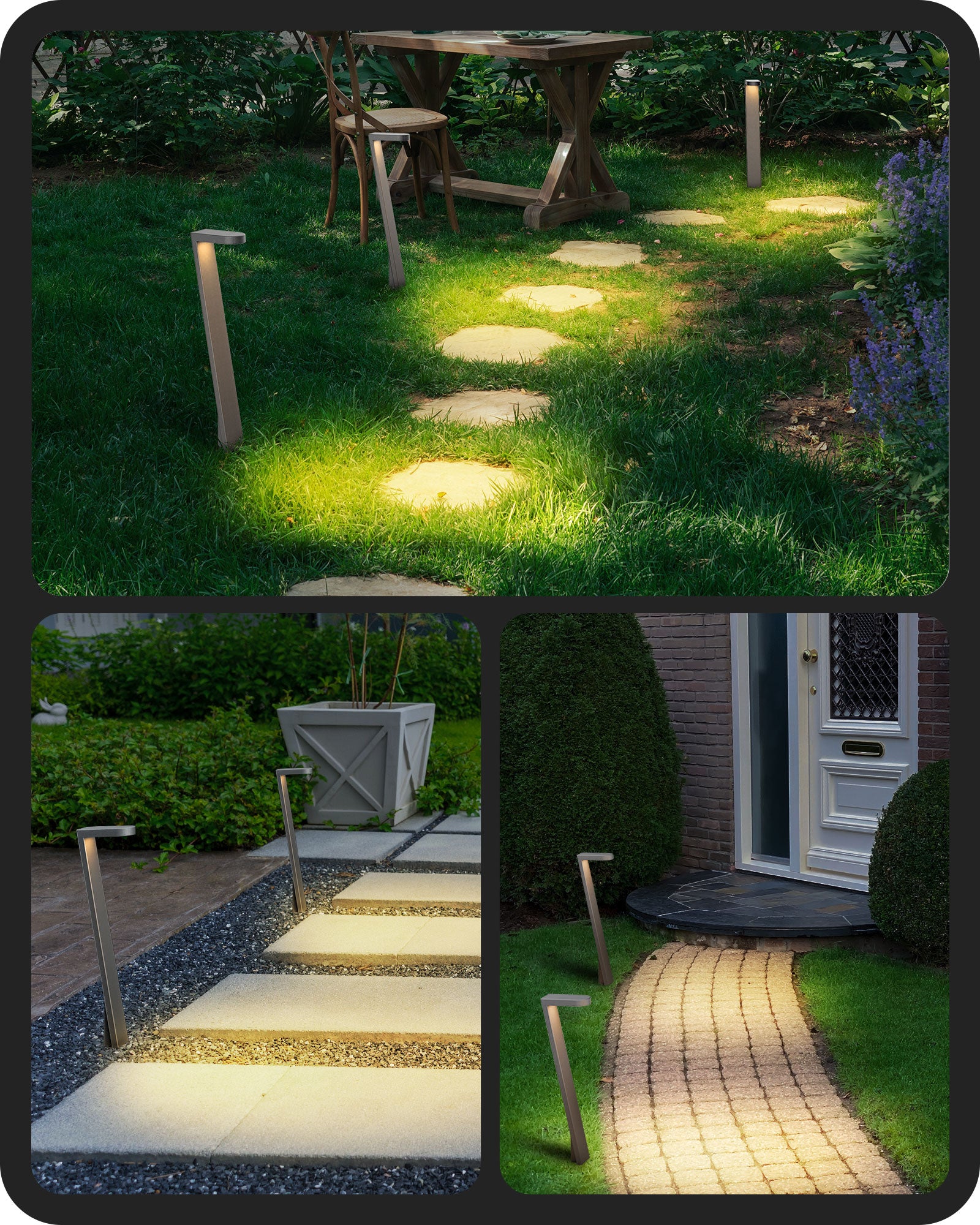 Low Voltage Landscape Lighting, 2700K 100LM 5.5W 50000Hrs 12V Waterproof Outdoor Lighting & Accessories, Modern Aluminum Electric LED Pathway Lights Wired for Sidewalk Path Yard Garden-HGSL38A