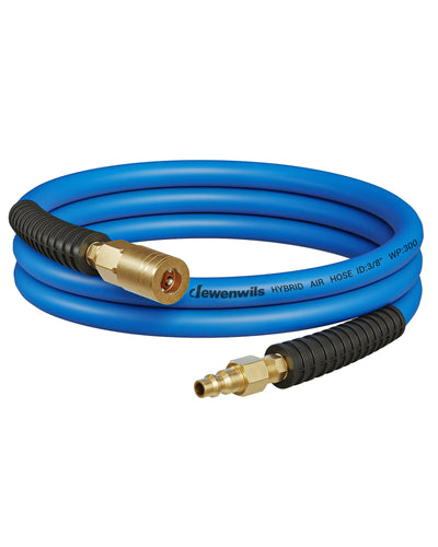 DEWENWILS Air Hose 3/8 Inch by 6FT 300 PSI, Heavy Duty Air Compressor Hose with 1/4" Industrial Quick Coupler Fittings, Flexible and Kink Resistant Hybrid Air Hose (Blue)-HHAH06A