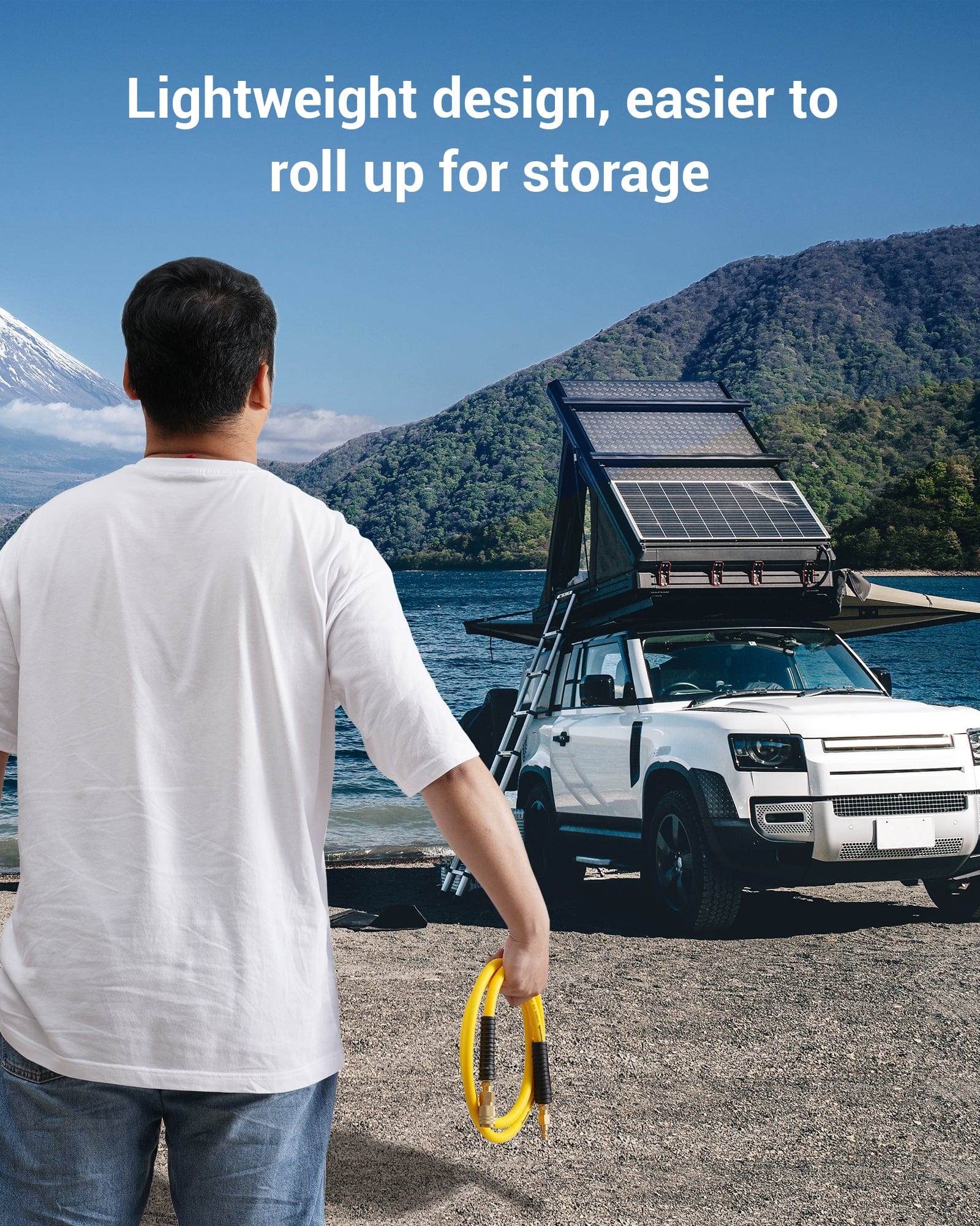 DEWENWILS 3/8 Inch x 6FT Air Hose 300 PSI, Heavy Duty Air Compressor Hose with 1/4" Industrial Quick Coupler Fittings, Flexible and Kink Resistant Hybrid Air Hose (Yellow)-HHAH06B