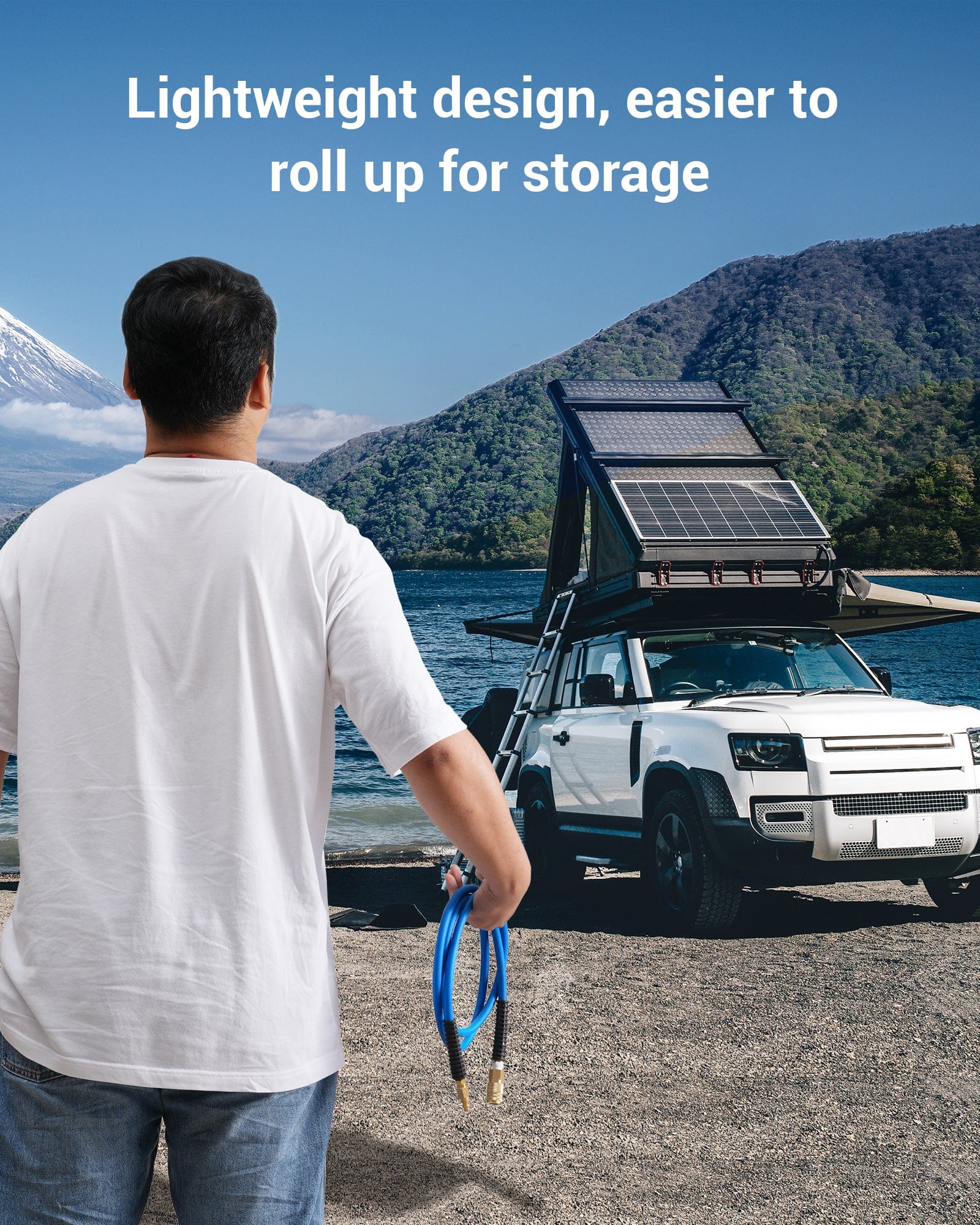 DEWENWILS Air Hose 1/4 Inch by 6FT 300 PSI, Heavy Duty Air Compressor Hose with 1/4" Industrial Quick Coupler Fittings, Flexible and Kink Resistant Hybrid Air Hose (Blue)-HHAH06H