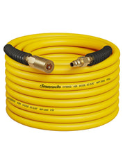 DEWENWILS 3/8 Inch x 50FT Air Hose 300 PSI, Heavy Duty Air Compressor Hose with 1/4" Industrial Quick Coupler Fittings, Flexible and Kink Resistant Hybrid Air Hose (Yellow)-HHAH50B