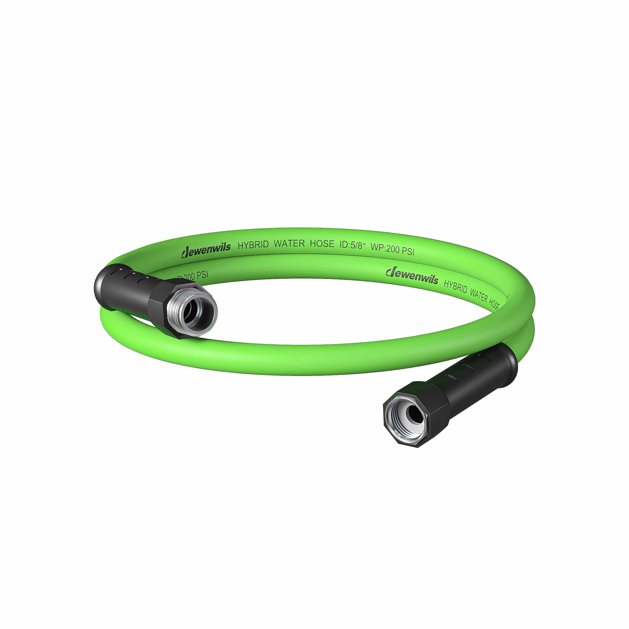 DEWENWILS 5ft  5/8" Garden Hose, Water Hose with Swivel Handle, Heavy Duty Hose for Plants, Car, Yard, 3/4 Inch Solid Fittings-HHGH05A