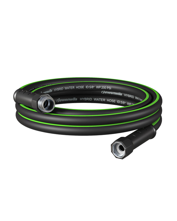 DEWENWILS 10ft 5/8" Garden Hose, Heavy Duty Hybrid Water Hose with Swivel Handle in Solid Aluminum Fittings-HHGH10F