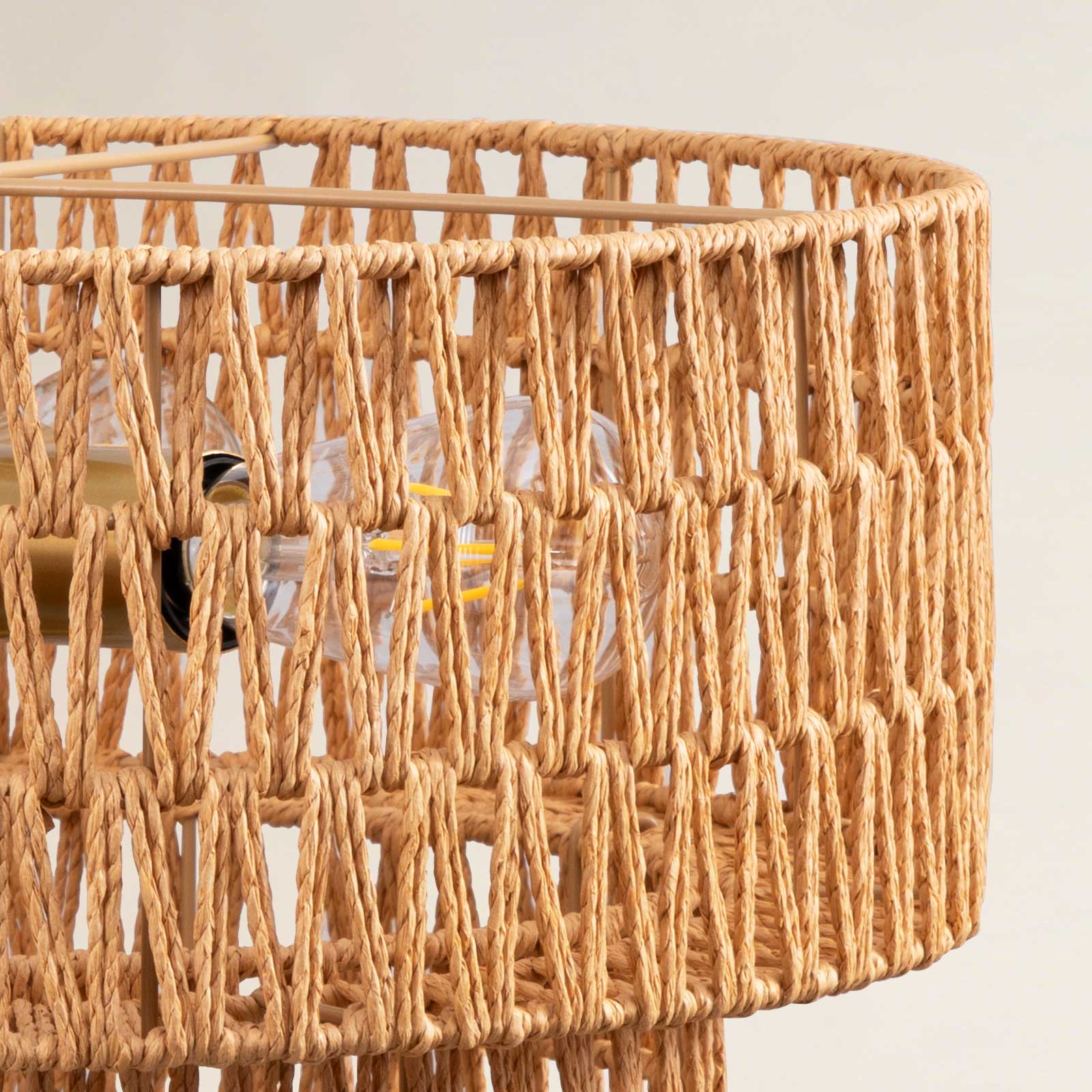 4-Light Boho 2-Tier Cross-Woven Rope Chandelier