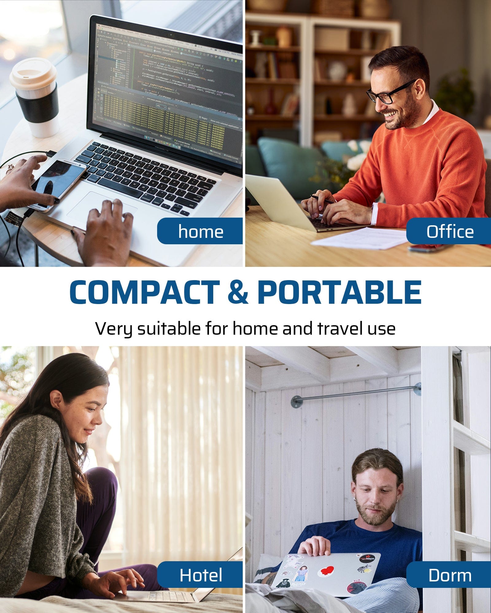 DEWENWILS 2 Pack 4 Outlets Power Strip, 2FT Short Cord with Flat Angled Plug, Portable Small Power Strip, 15A 125V 1875W, Wall Mount Design for Home Office Dorm, White-HHPS02F