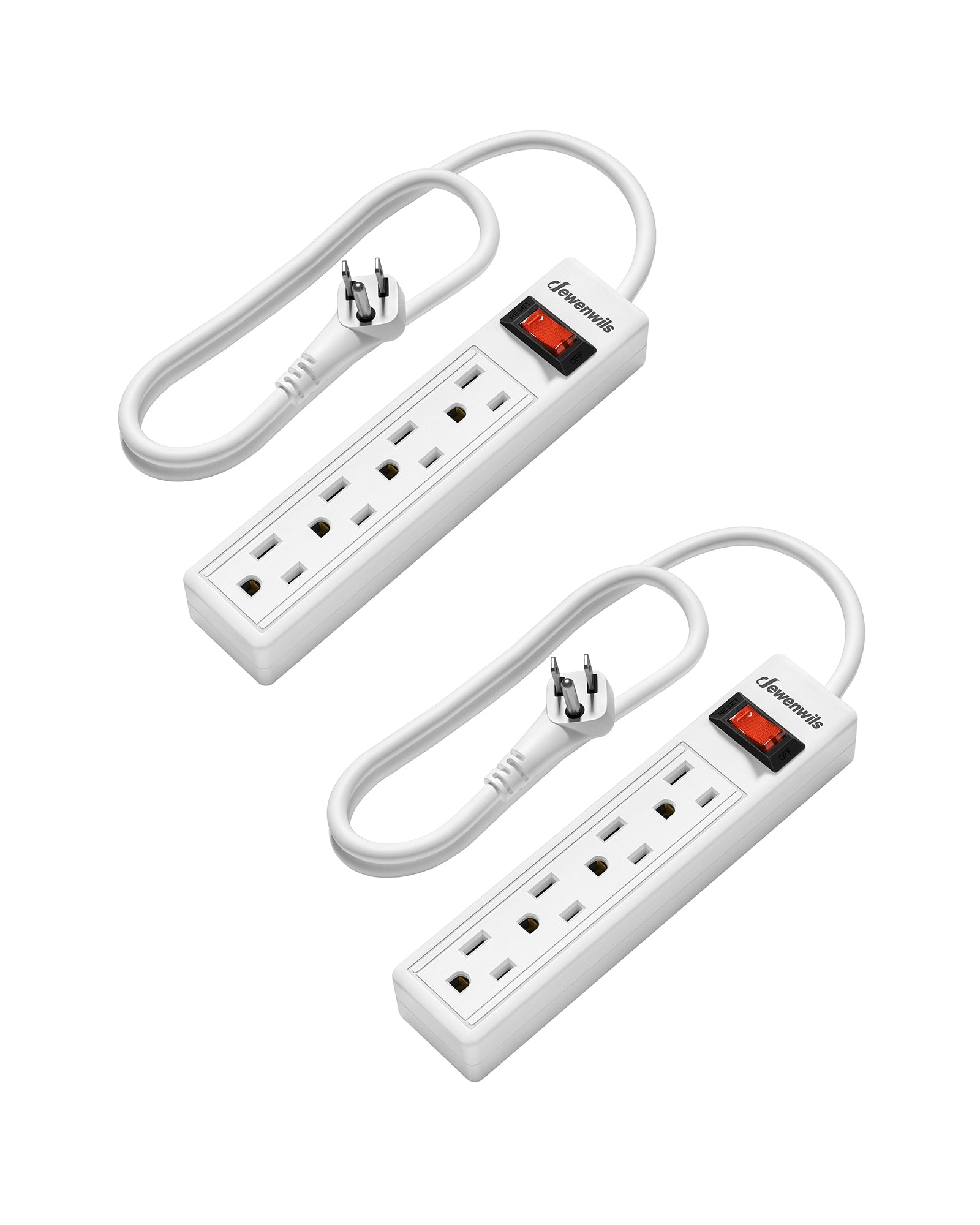 DEWENWILS 3ft Indoor/Outdoor Extension Cord, 14/3 SJTW 3 Prong Heavy Duty Power Cable, NEMA 5-15P to NEMA 5-15R (2 Pack)-HNCB03L