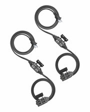 DEWENWILS 2 Pack 2 Prong Extension Cord 6 Ft, 3FT + 3FT Indoor Extension Cord, 2 Groups 3 Polarized Outlets with Safety Cap Protect for Home Office, Black, 16/2 SPT-2-HICB06E