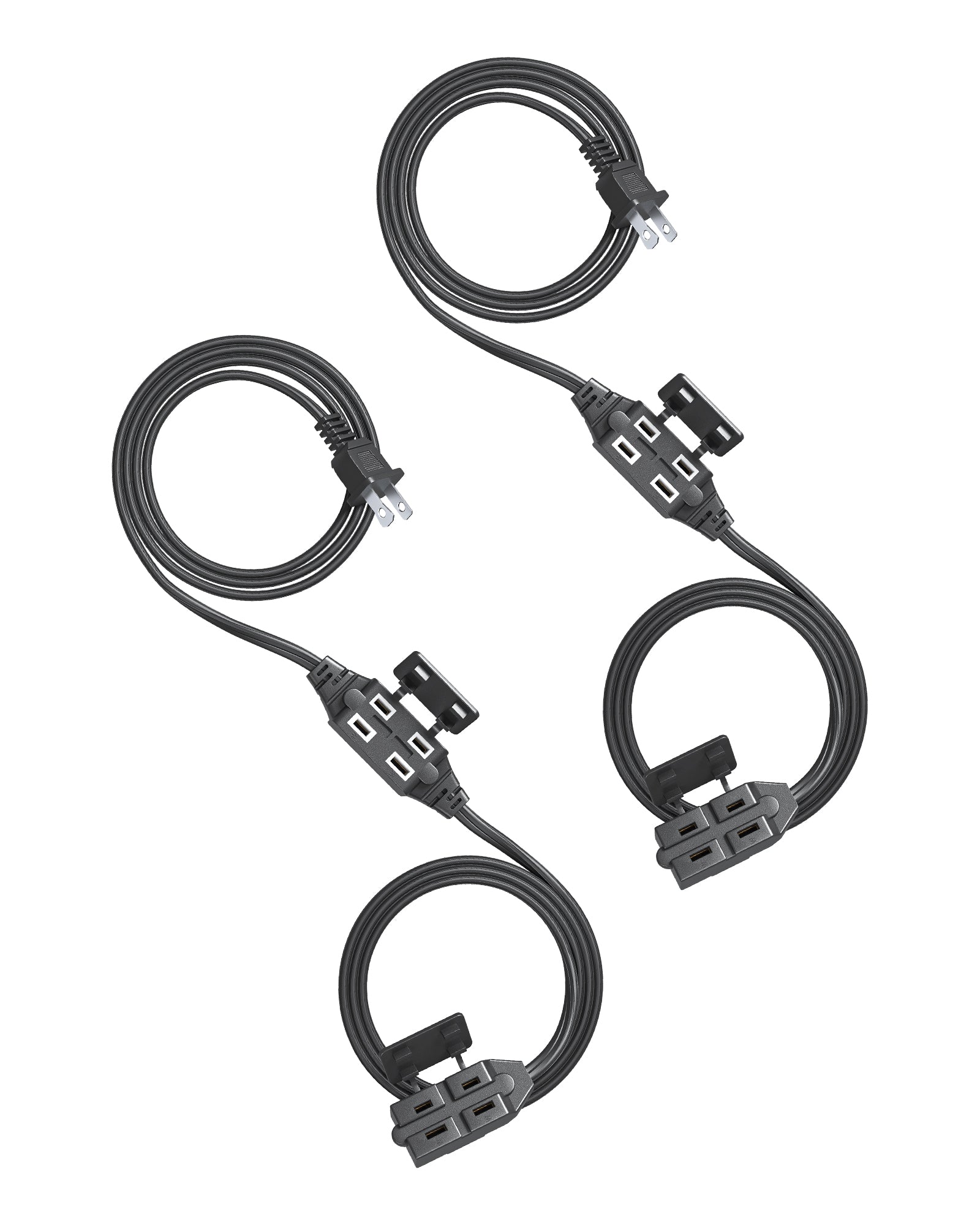 DEWENWILS 3ft Indoor/Outdoor Extension Cord, 14/3 SJTW 3 Prong Heavy Duty Power Cable, NEMA 5-15P to NEMA 5-15R (2 Pack)-HNCB03L