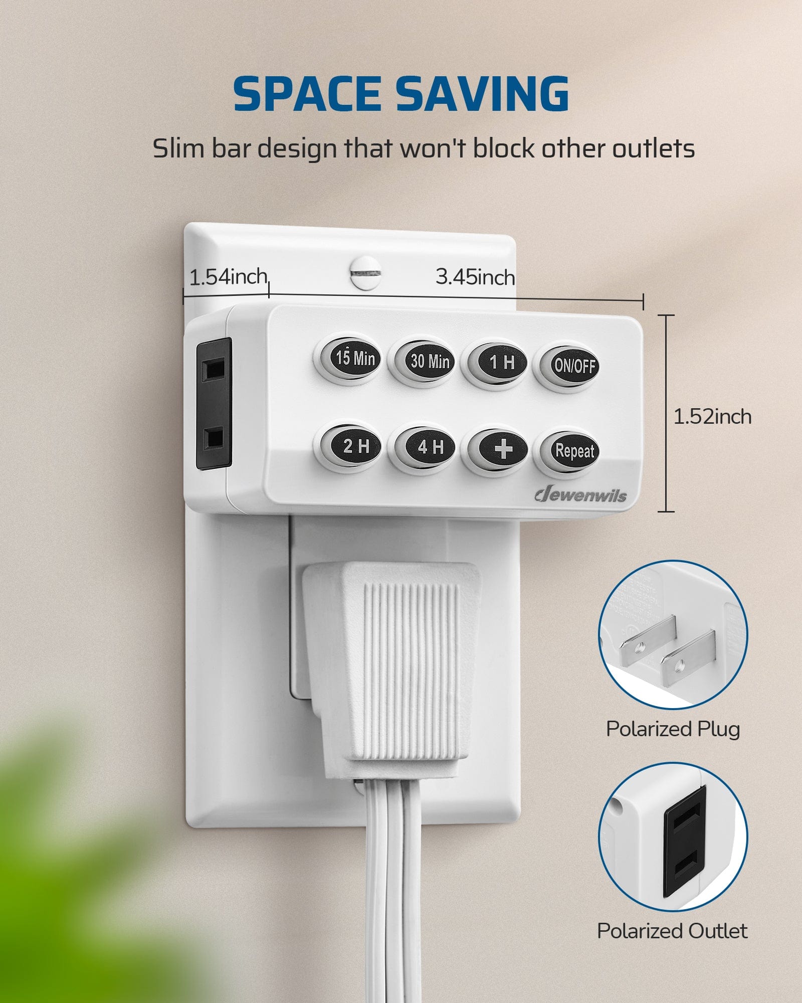 Indoor Outlet Timer Demensions