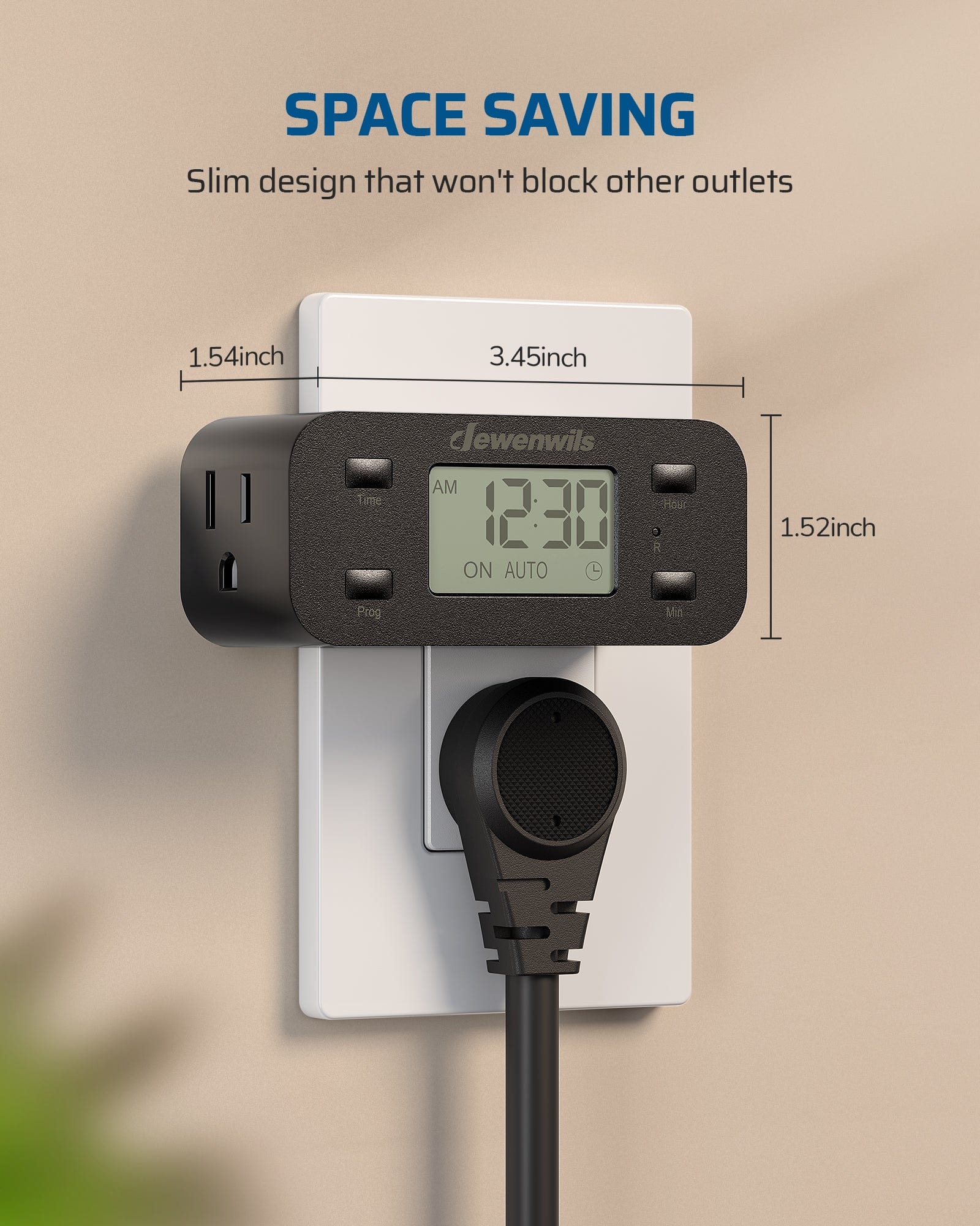 Outlet timer dimensions