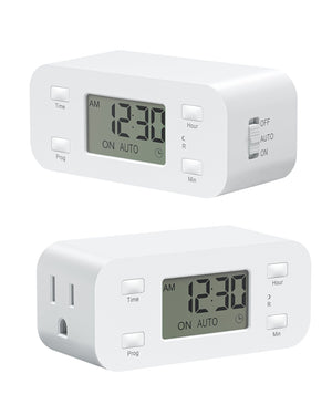 DEWENWILS 24 Hour Programmable Digital Timer Outlet, 125V/15A/1000W (2 Pack)-HIDT22X