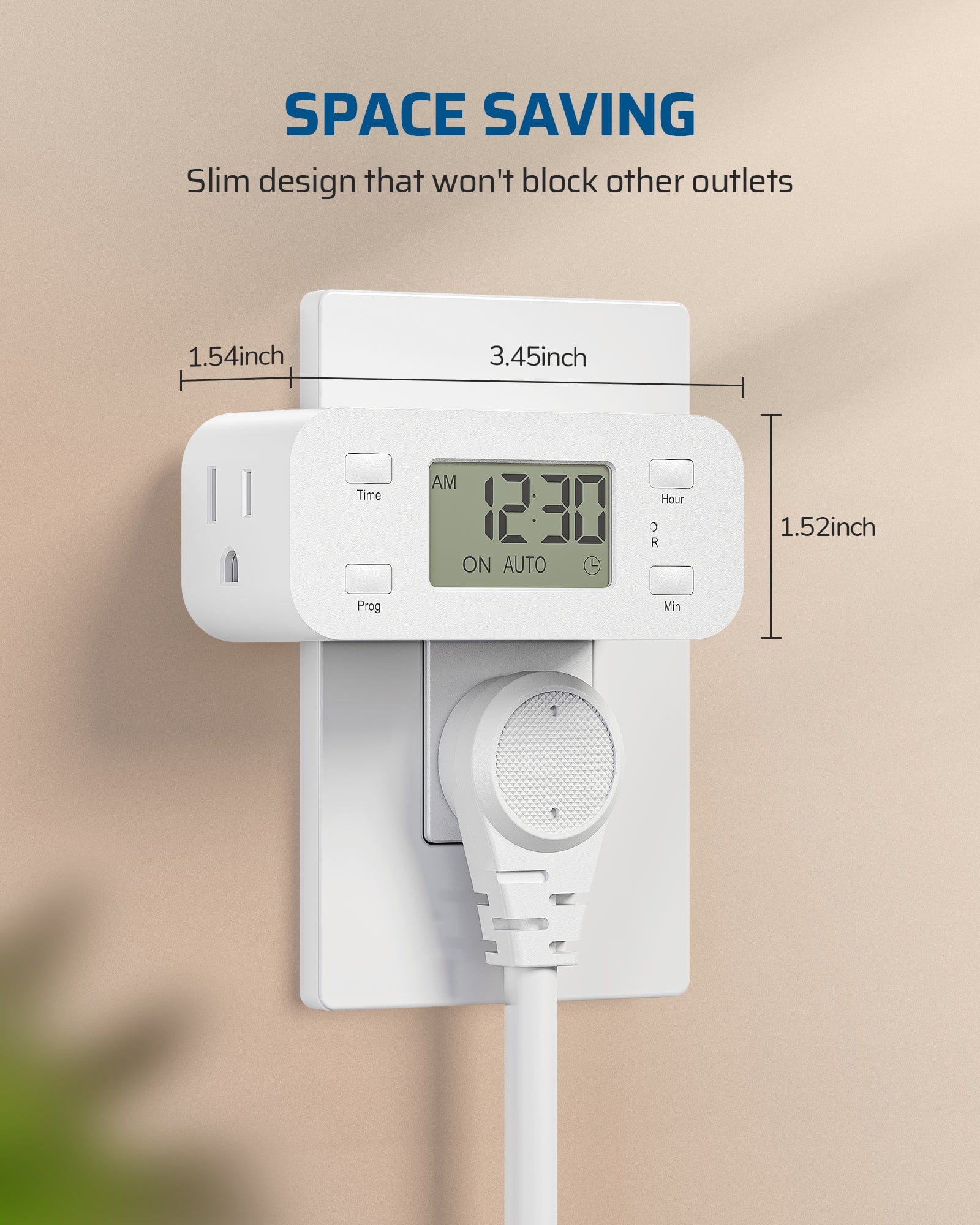 DEWENWILS 24 Hour Programmable Digital Timer Outlet, 125V/15A/1000W (2 Pack)-HIDT22X