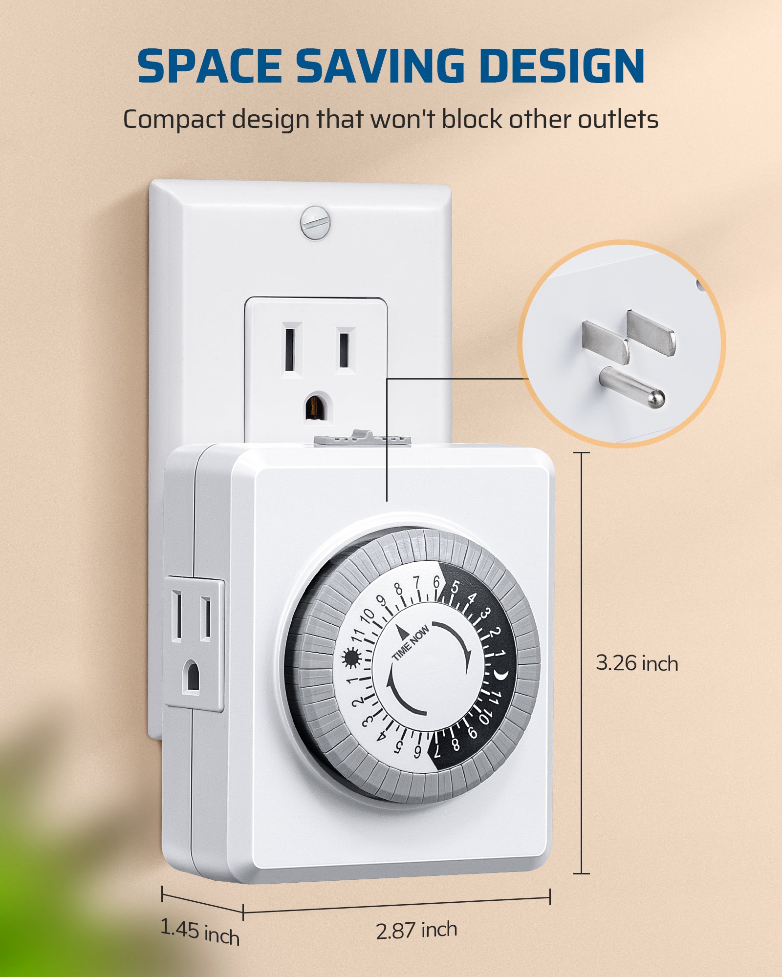Outlet timer dimensions