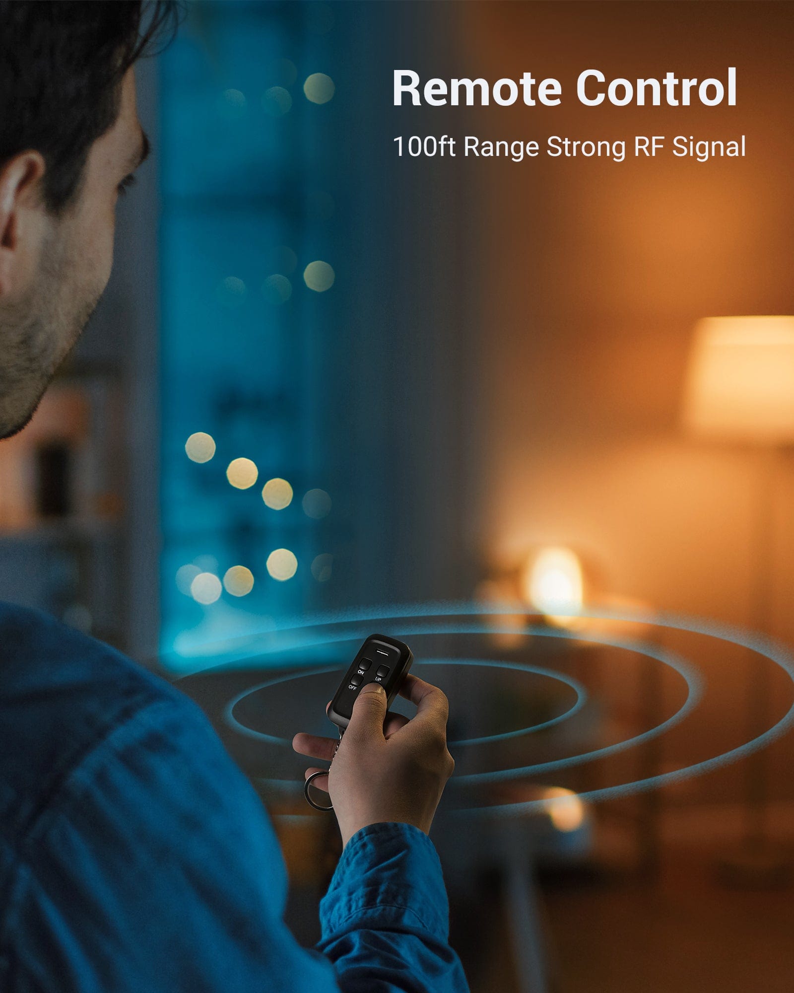 Dimmer switch features a strong RF signal with a 100ft remote control range
