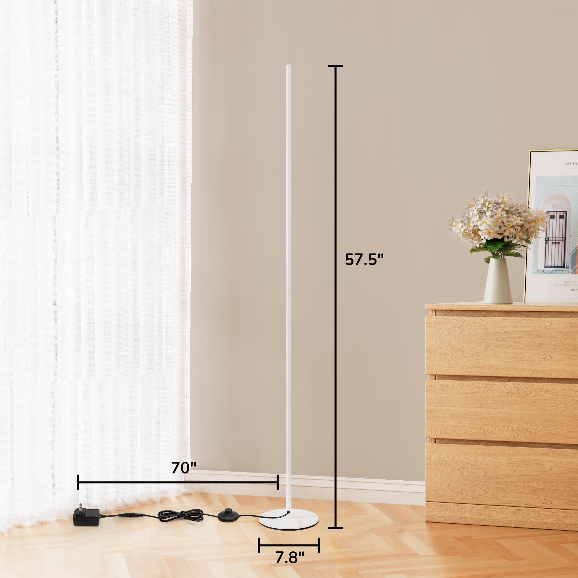 DEWENWILS 58" Dimmable LED Novelty Corner Floor Lamp-HLFL02L