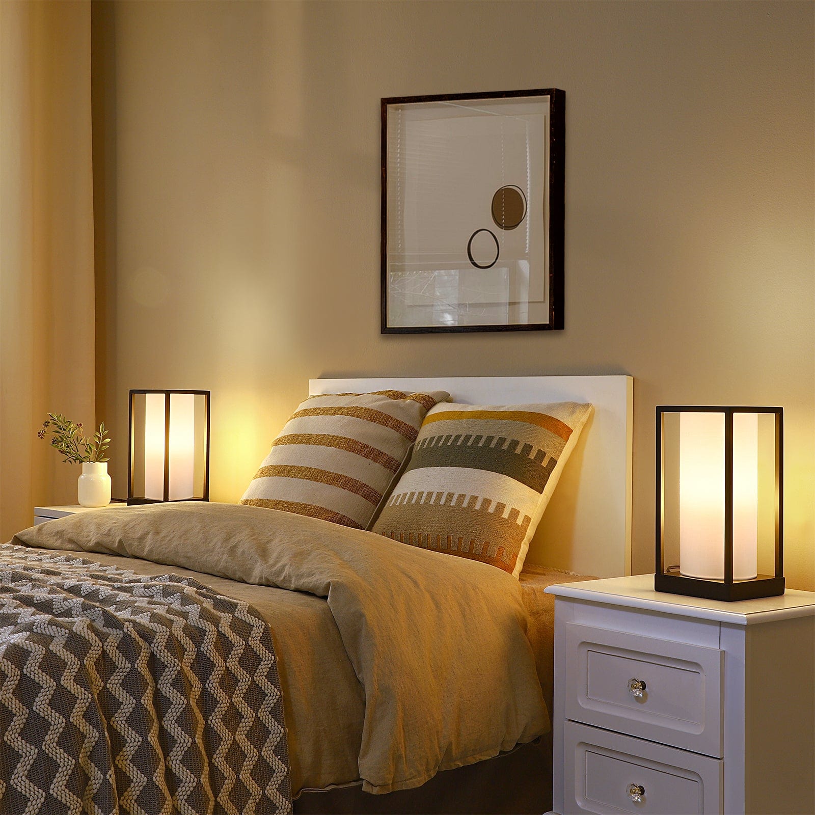 DEWENWILS 11.4'' Bedside Table Lamp Set with USB,Set of 2-HLTL02L