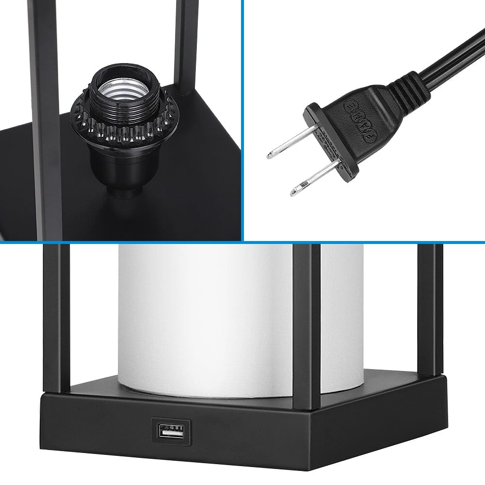 DEWENWILS 11.4'' Bedside Table Lamp Set with USB,Set of 2-HLTL02L