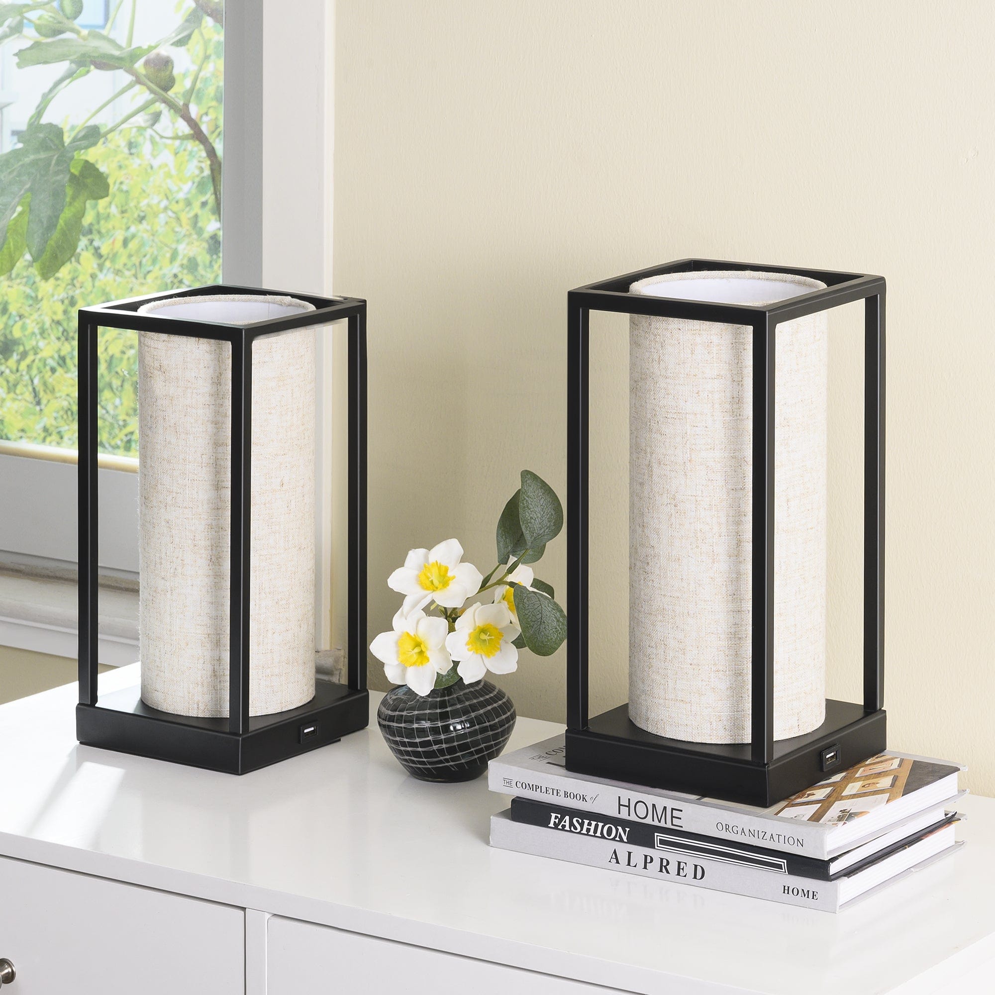 DEWENWILS 11.4'' Bedside Table Lamp Set with USB,Set of 2-HLTL02Q