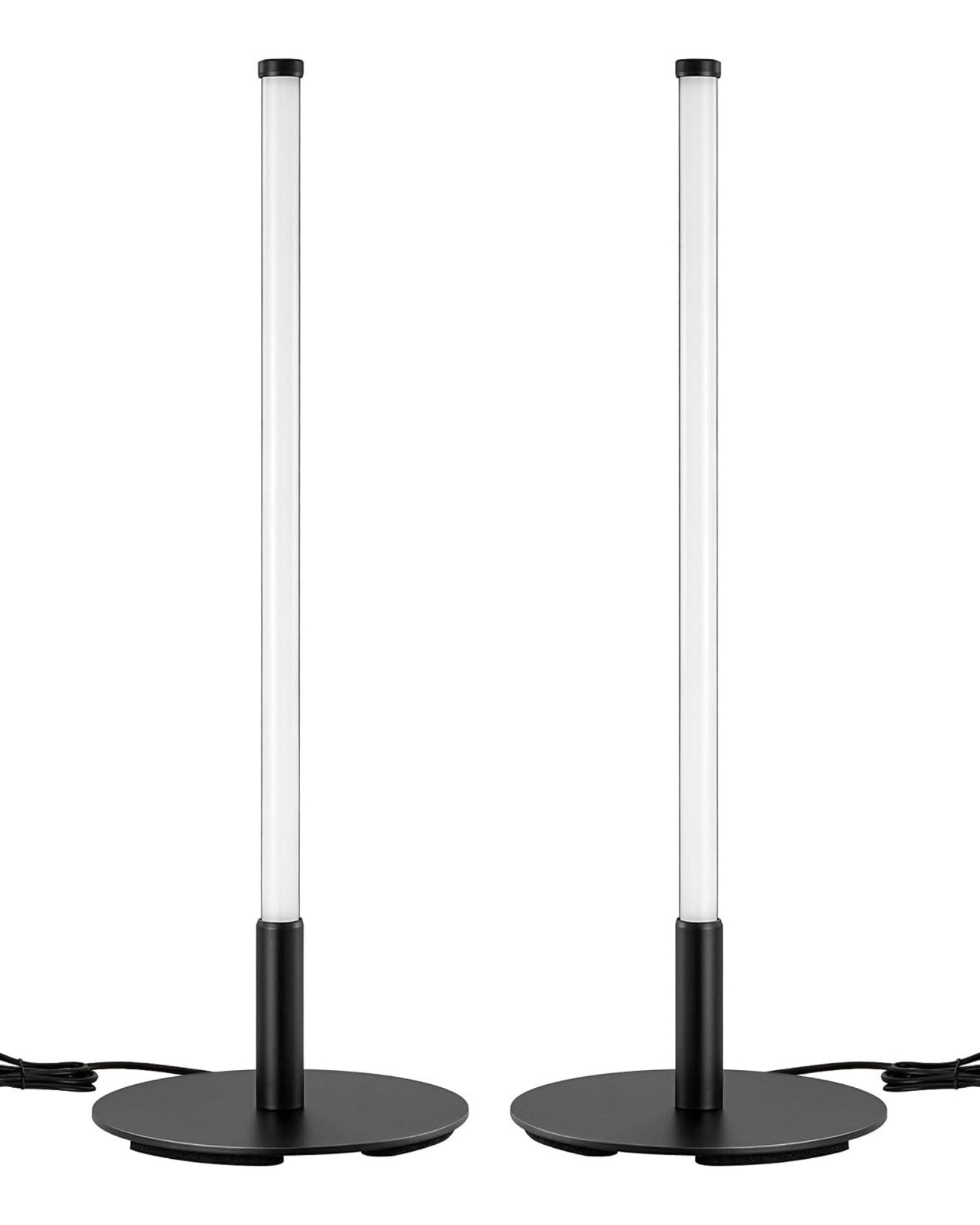 Modern Minimalist Dimmable LED Table Lamps - Set of 2 (Matte Black)
