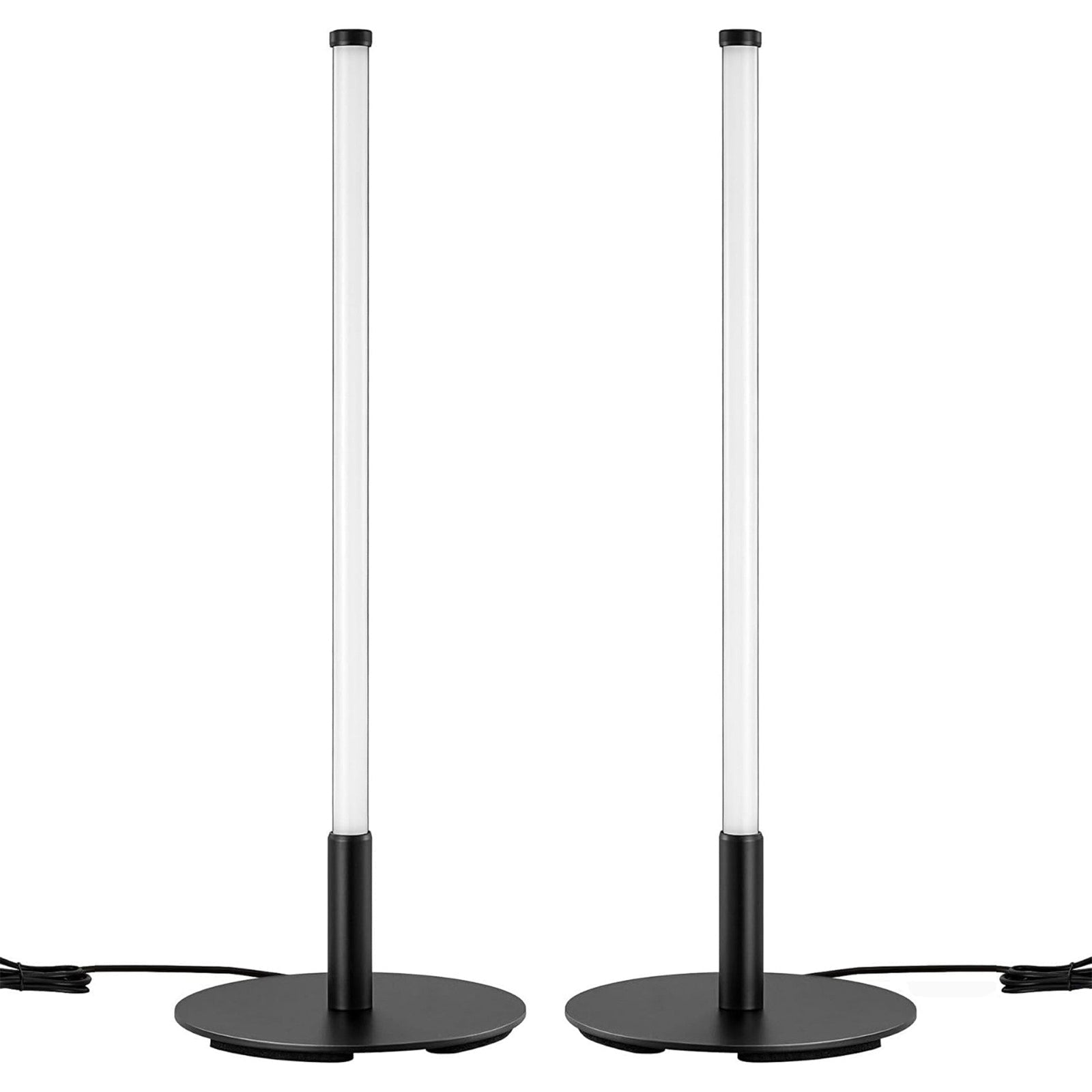 Modern Minimalist Dimmable LED Table Lamps - Set of 2 (Matte Black)