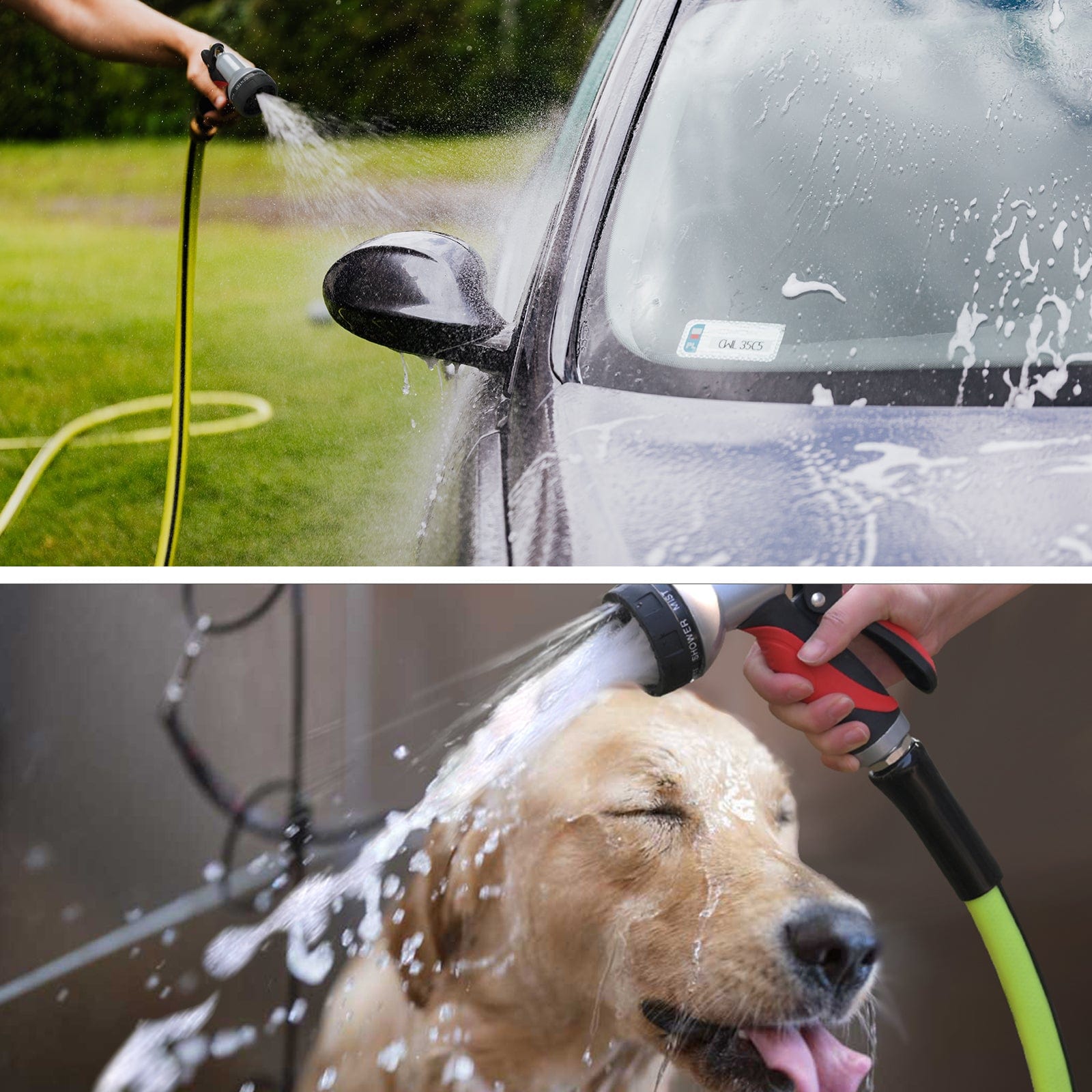 DEWENWILS Garden Hose Nozzle, Heavy Duty Metal Water Hose Nozzle with 7 Adjustable Watering Patterns, Garden Hose Sprayer Nozzle for Garden, Cars, Home Cleaning, Leakproof-HMFN02A
