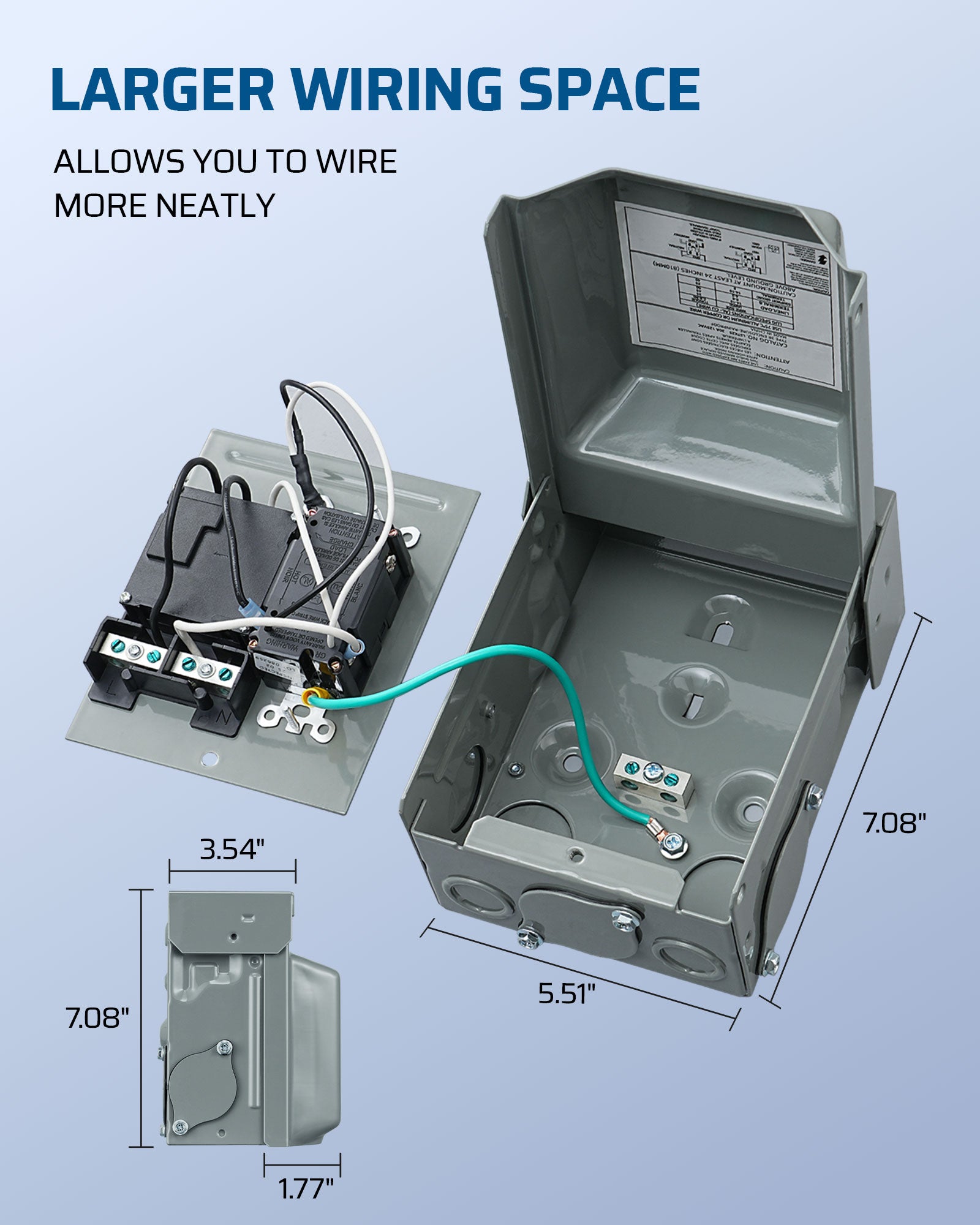 DEWENWILS Outdoor Outlet Box with 20 AMP WRTR GFCI Receptacles, Countdown Function & 4/8Hrs Cycle, 125V/2500W, 1/2hp Rainproof 3R Enclosure, Outdoor Electrical Outlet Box for Decor, Yard - HMGT20A