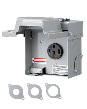 DEWENWILS 50 Amp RV Power Outlet Box, 125V/250V NEMA 14-50R RV Outlet Enclosed & Lockable, Weatherproof Outdoor RV Electrical Outlet for RV Camper Travel Trailer Motorhome-HMPB50A