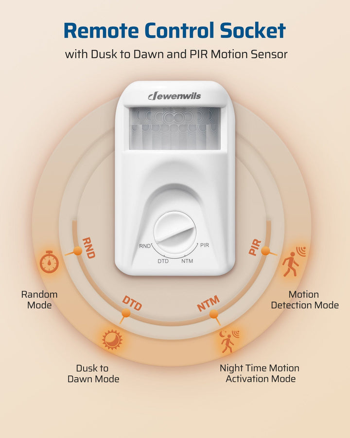 DEWENWILS Wireless Motion Sensor Outlet, Indoor Motion Sensor Plug with ...